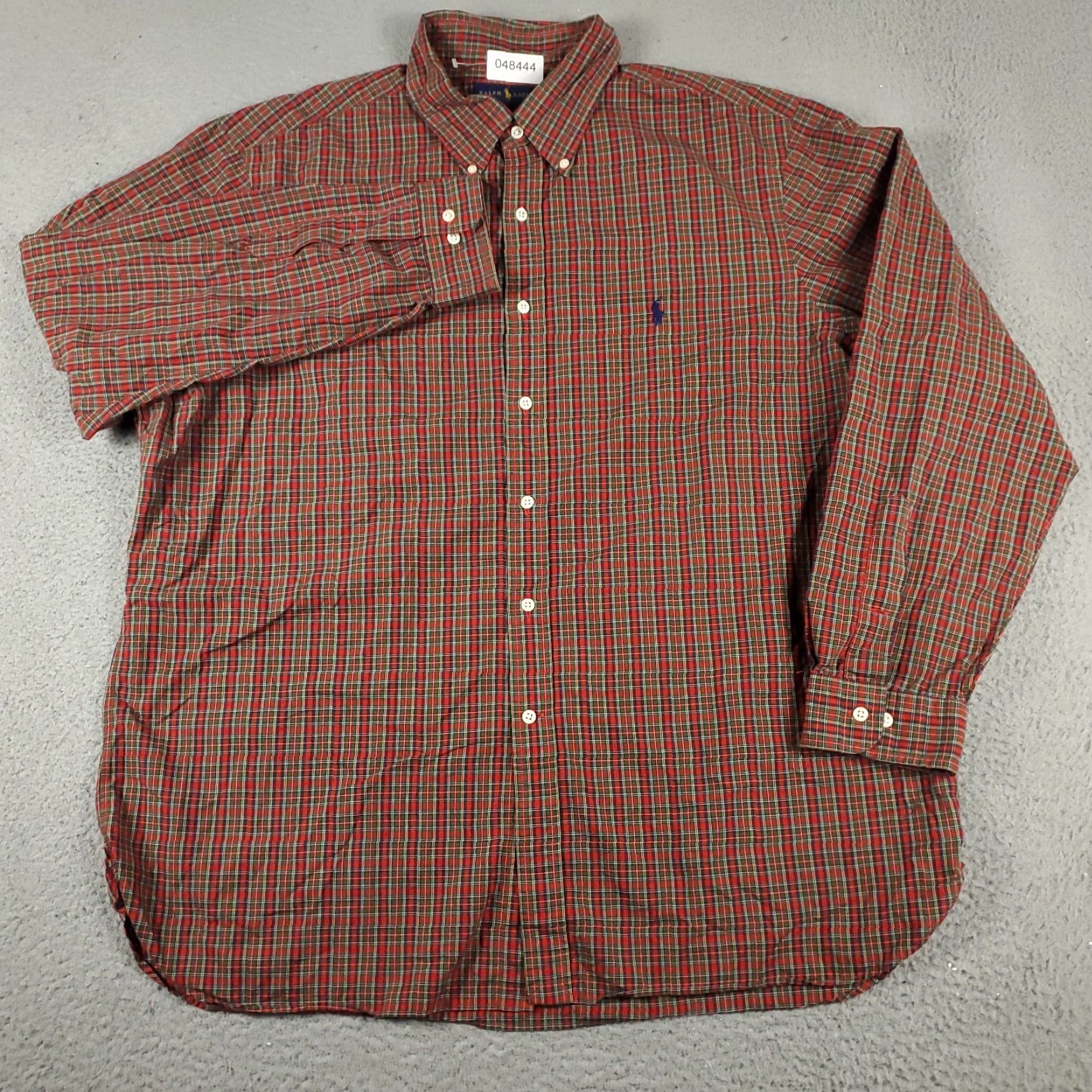 Ralph Lauren Ralph Lauren Dress Shirt Mens 18 Red Plaid Long Sleeve Button Up Size 48R - 3 Thumbnail