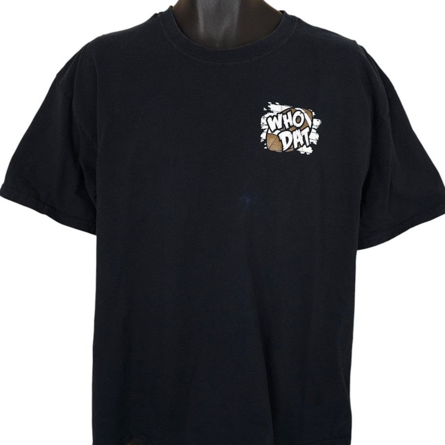 Gildan New Orleans Saints T Shirt Mens Size XL Black Who Dat NFL Size US XL / EU 56 / 4 - 2 Thumbnail