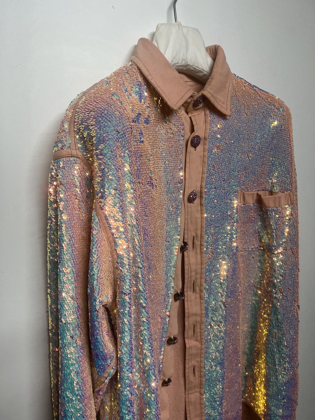 ASHISH Pink Sequin Shirt Size US L / EU 52-54 / 3 - 2 Thumbnail