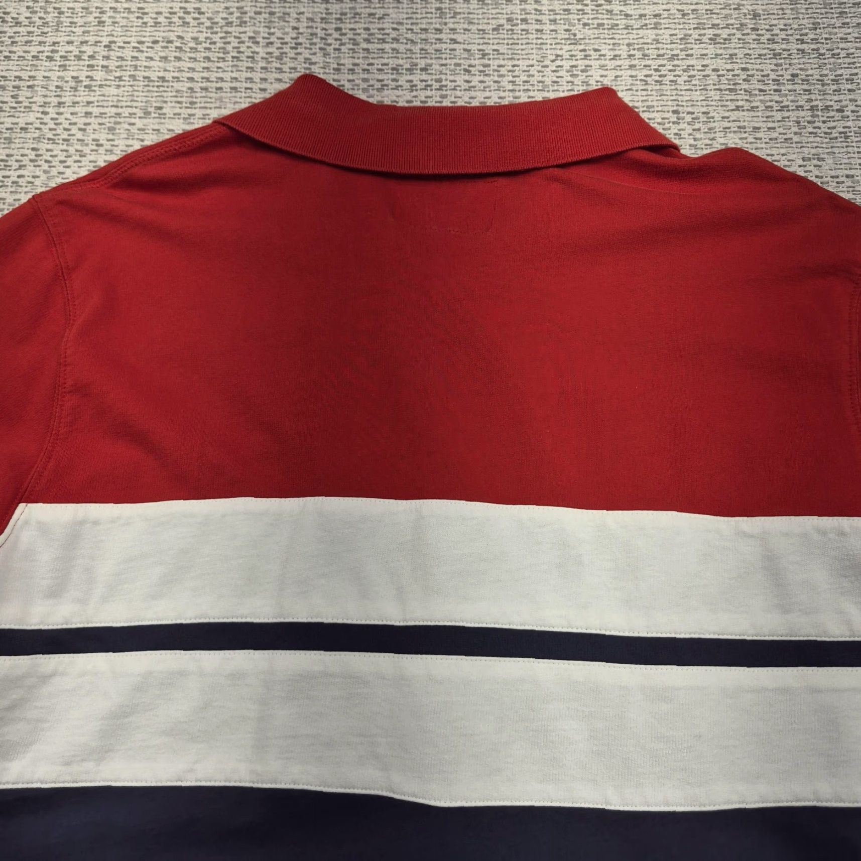 Nautica Nautica Polo Shirt Mens Large Colorblock Red White Navy Knit Shirt Size US L / EU 52-54 / 3 - 6 Thumbnail