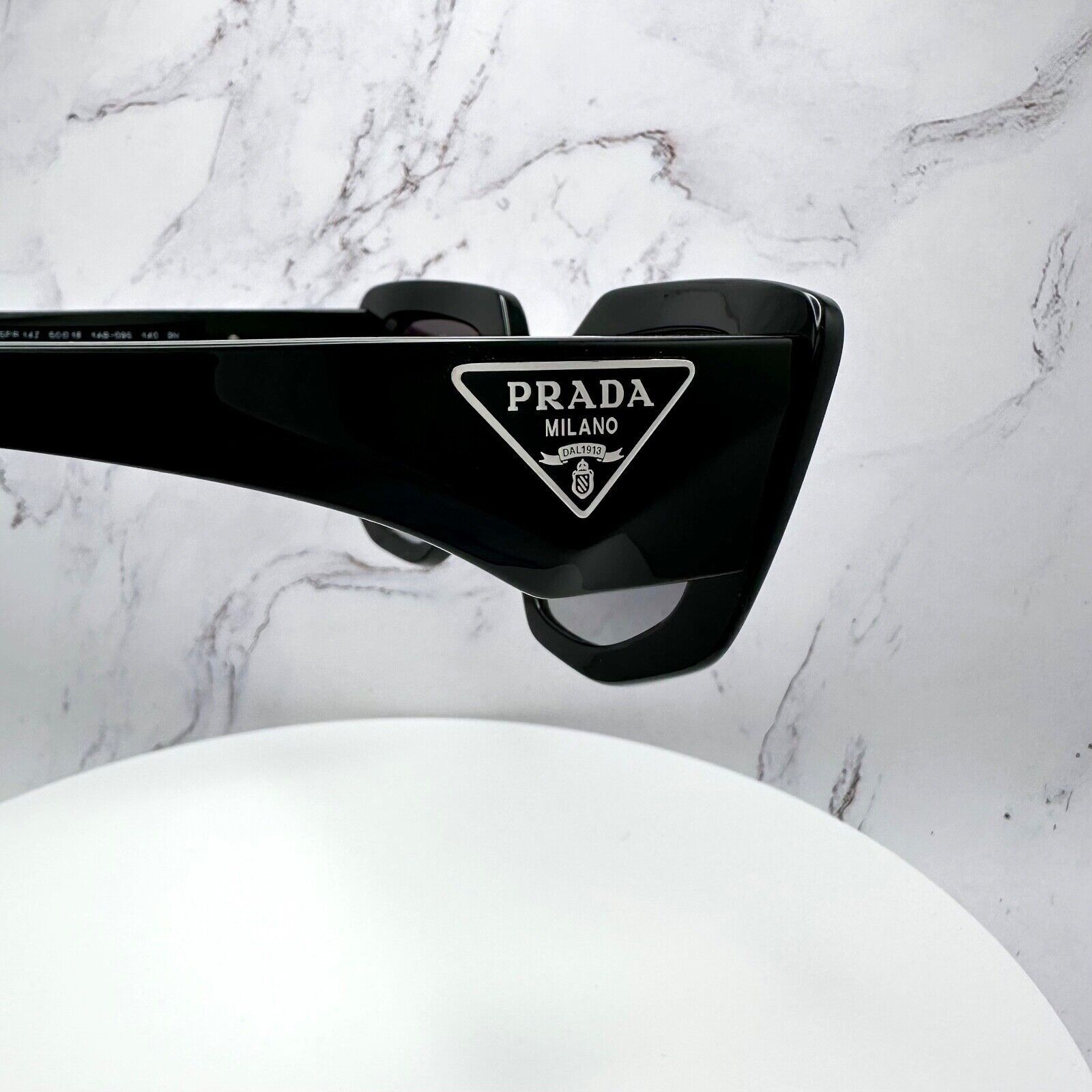 Prada Prada Sunglasses Black Square Oversized Triangle Logo Italy Size ONE SIZE - 12 Thumbnail