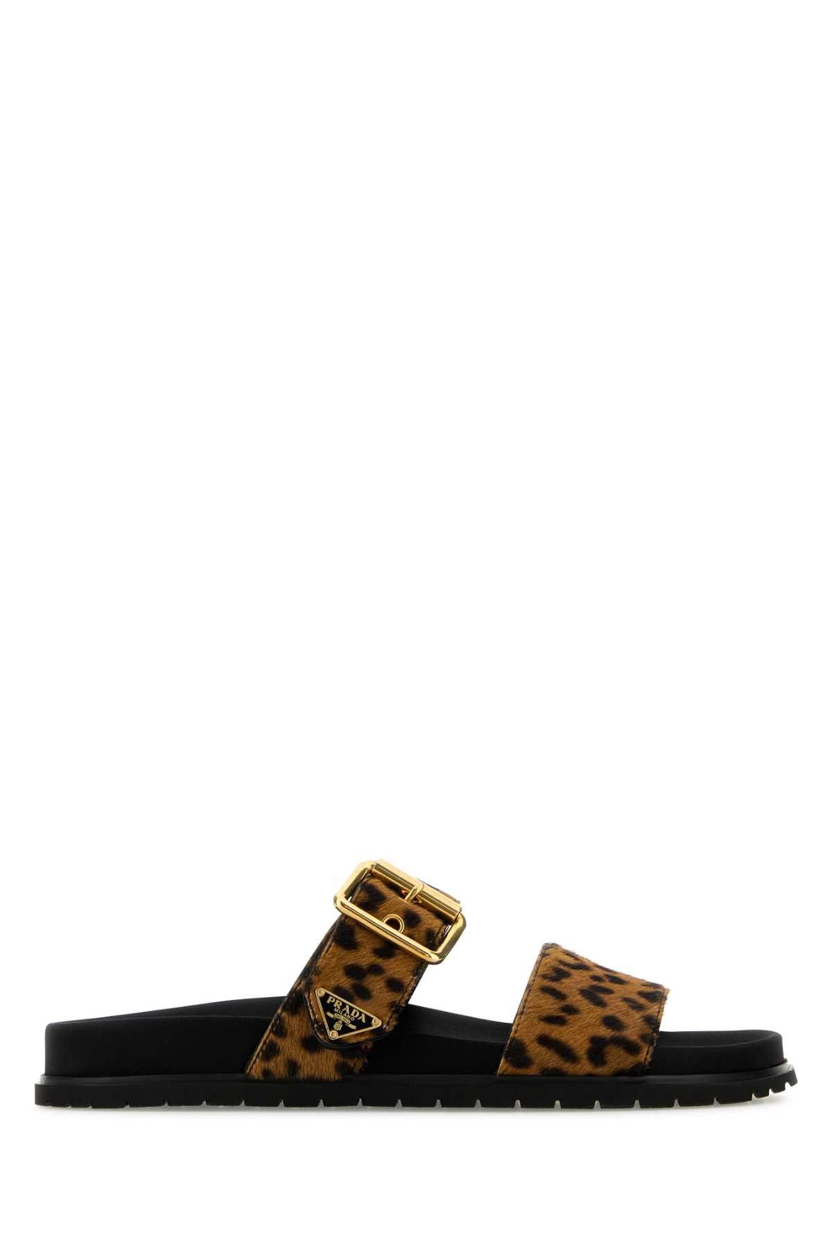 Prada Printed Calf Hair Slippers Size US 5 / IT 35 - 1 Thumbnail