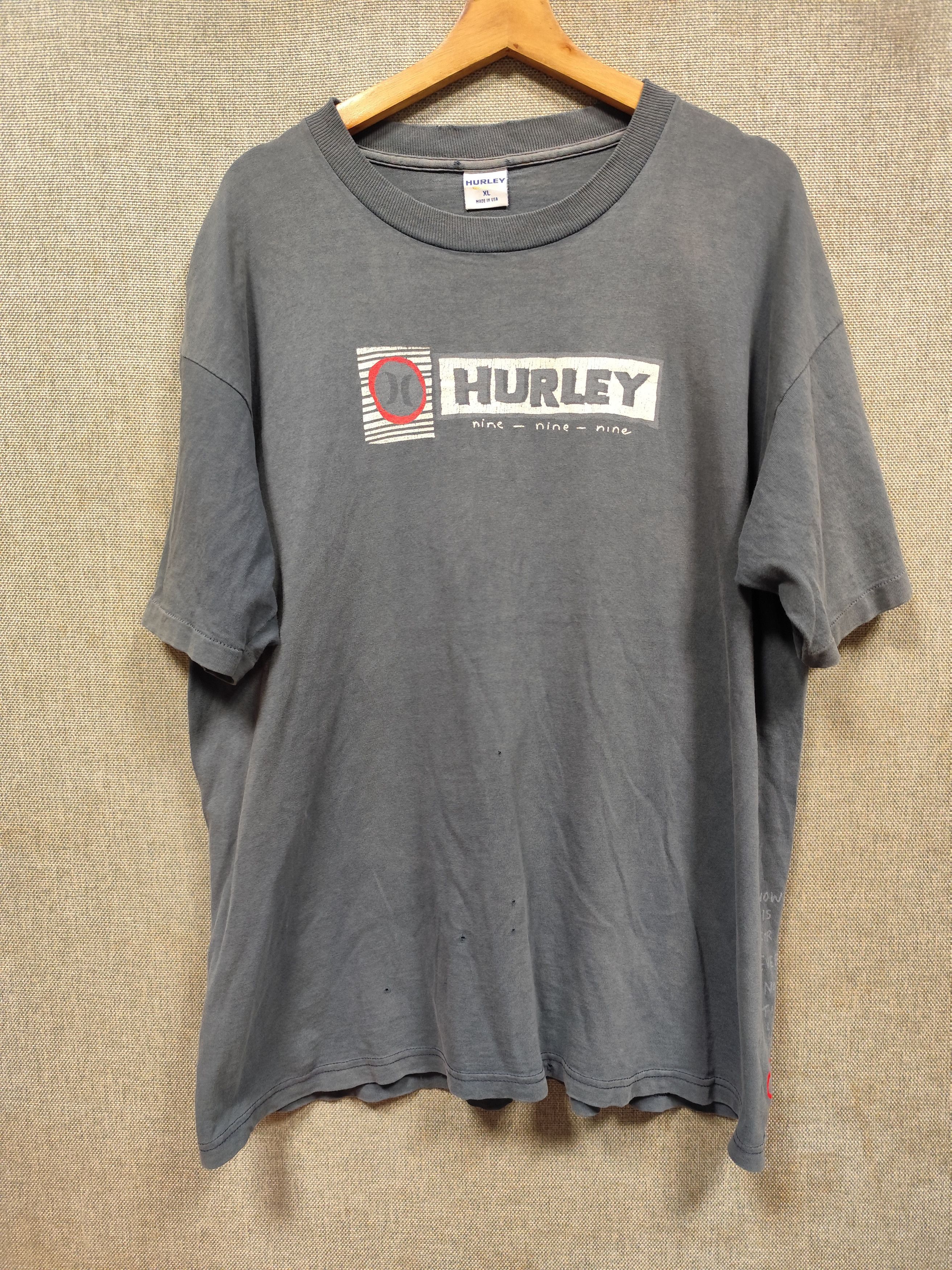Hurley × Vintage Vintage 90s t shirt hurley nine nine nine made in usa Size US XL / EU 56 / 4 - 1 Thumbnail