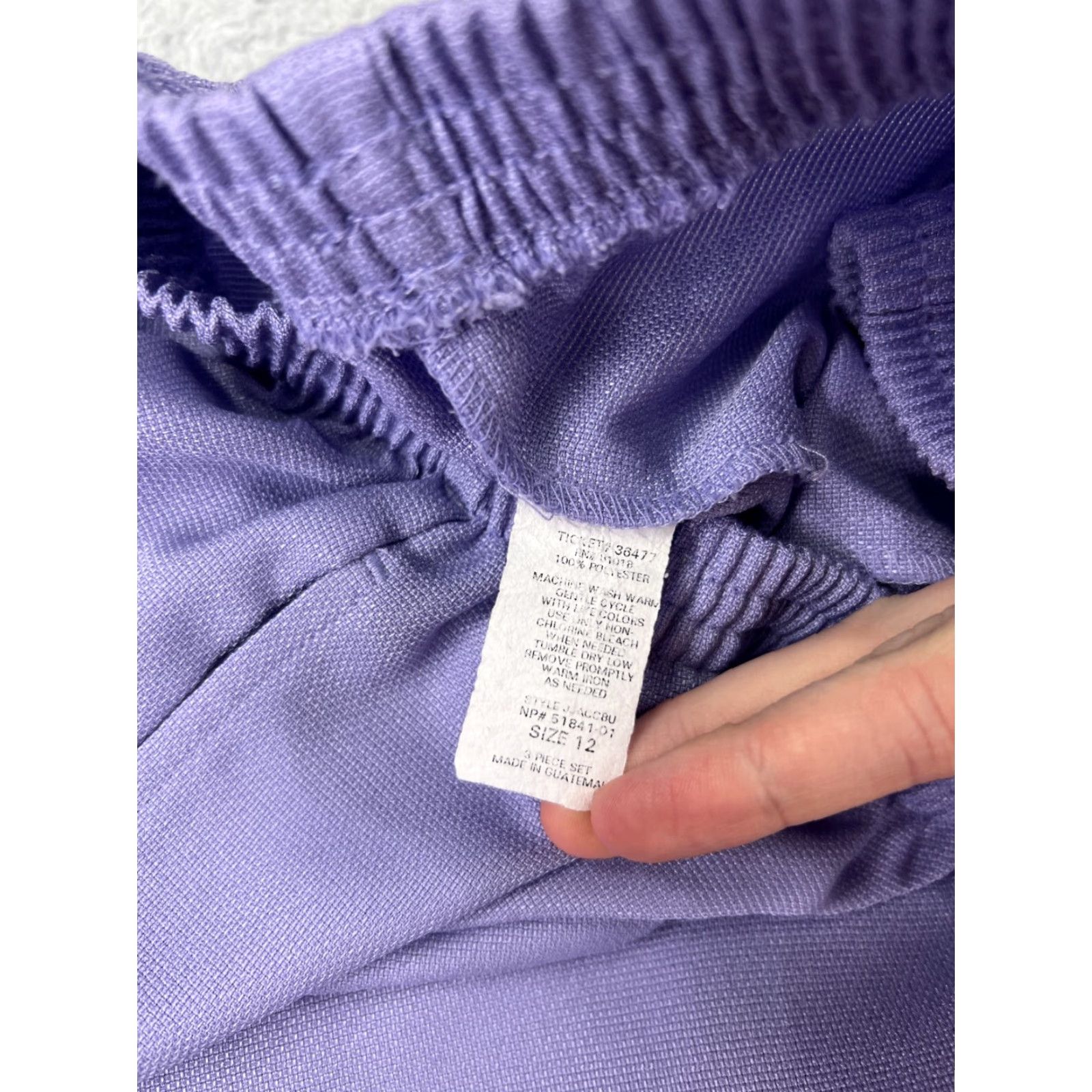 Vintage VINTAGE JoRo Pants Womens 12 Purple Elastic Waist Pull On 100% Polyester Lane Bryant Size 34" / US 12 / IT 48 - 3 Thumbnail