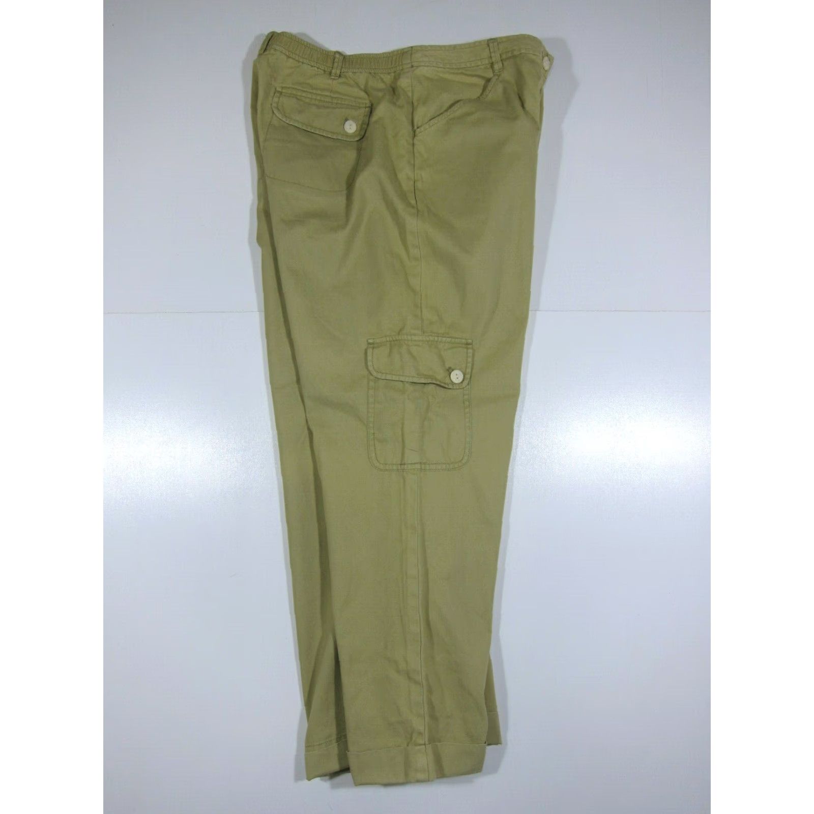 J. Jill J.Jill 100% Cotton Yellow Mustard High Rise Wide Leg Cargo Pant Women 6/Medium Size 32" / US 10 / IT 46 - 4 Thumbnail