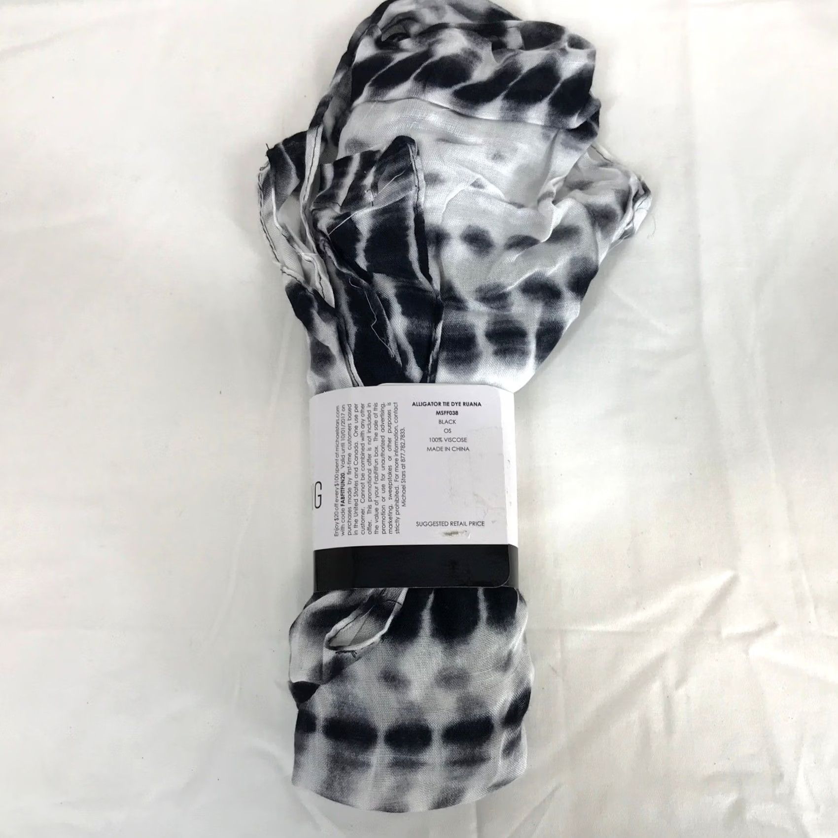 Michael Stars VINTAGE? (No) Alligator Tie Dye Ruana Scarf Sarong Black White MSFF038 NEW Michael Stars Size ONE SIZE - 2 Thumbnail