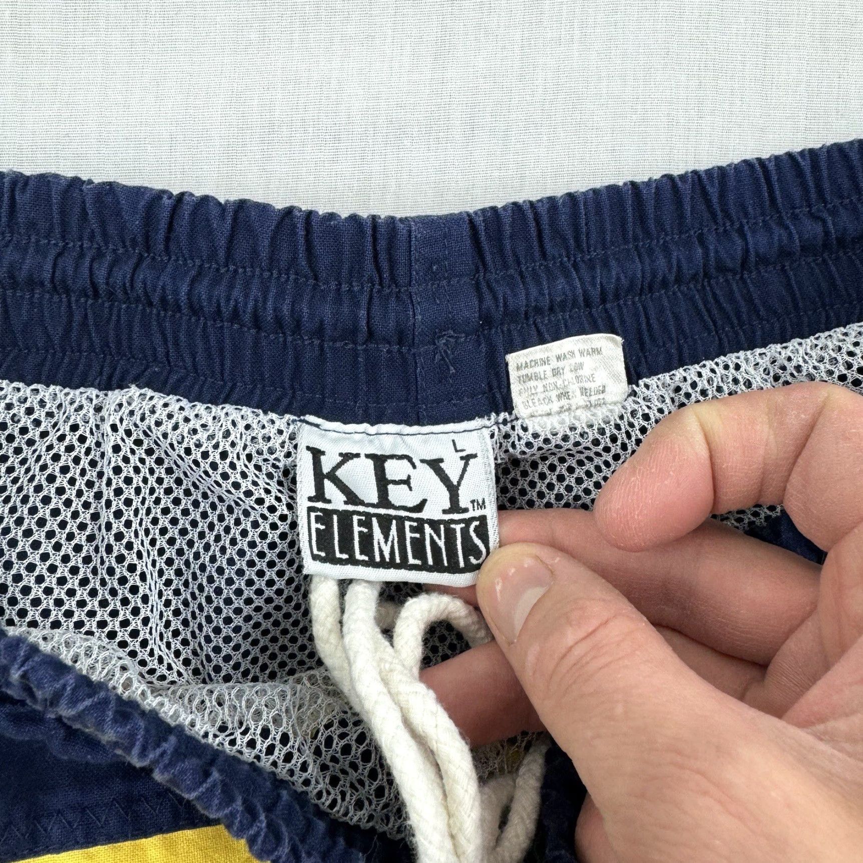 Vintage VINTAGE Key Elements Beach Trunks Bottom Mens L Blue Striped 90s Adult Large Shorts Size US 33 - 4 Thumbnail