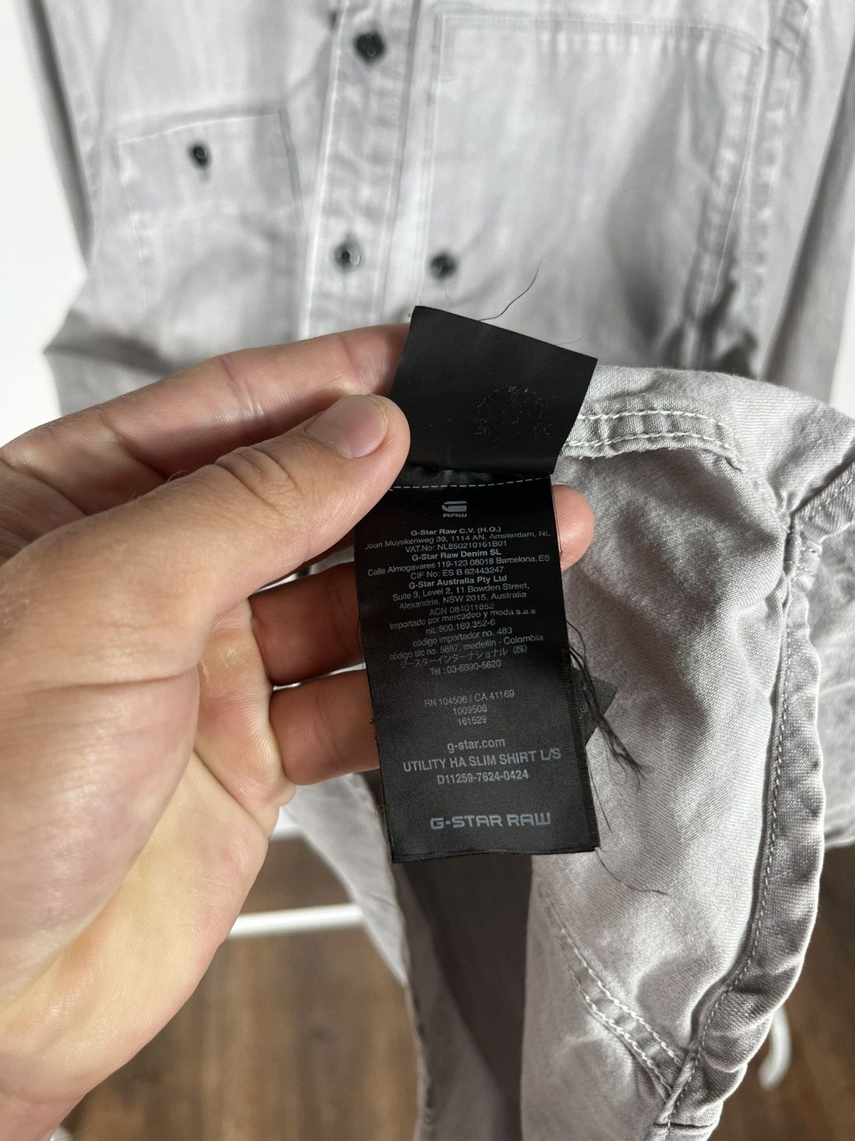 G-Star G-Star RAW Utility Slim Fit Shirt Gray Long Sleeve Size M Size US M / EU 48-50 / 2 - 8 Thumbnail