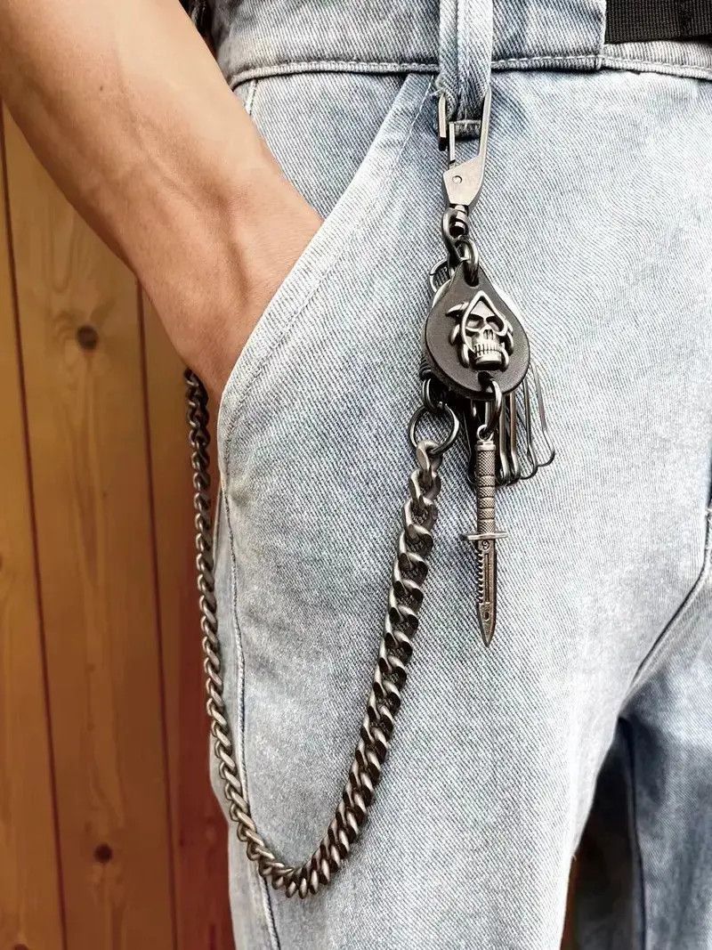 Japanese Brand × Vintage Vintage Keychain Jeans Chain Skull Dagger Belt Chain Size ONE SIZE - 2 Thumbnail