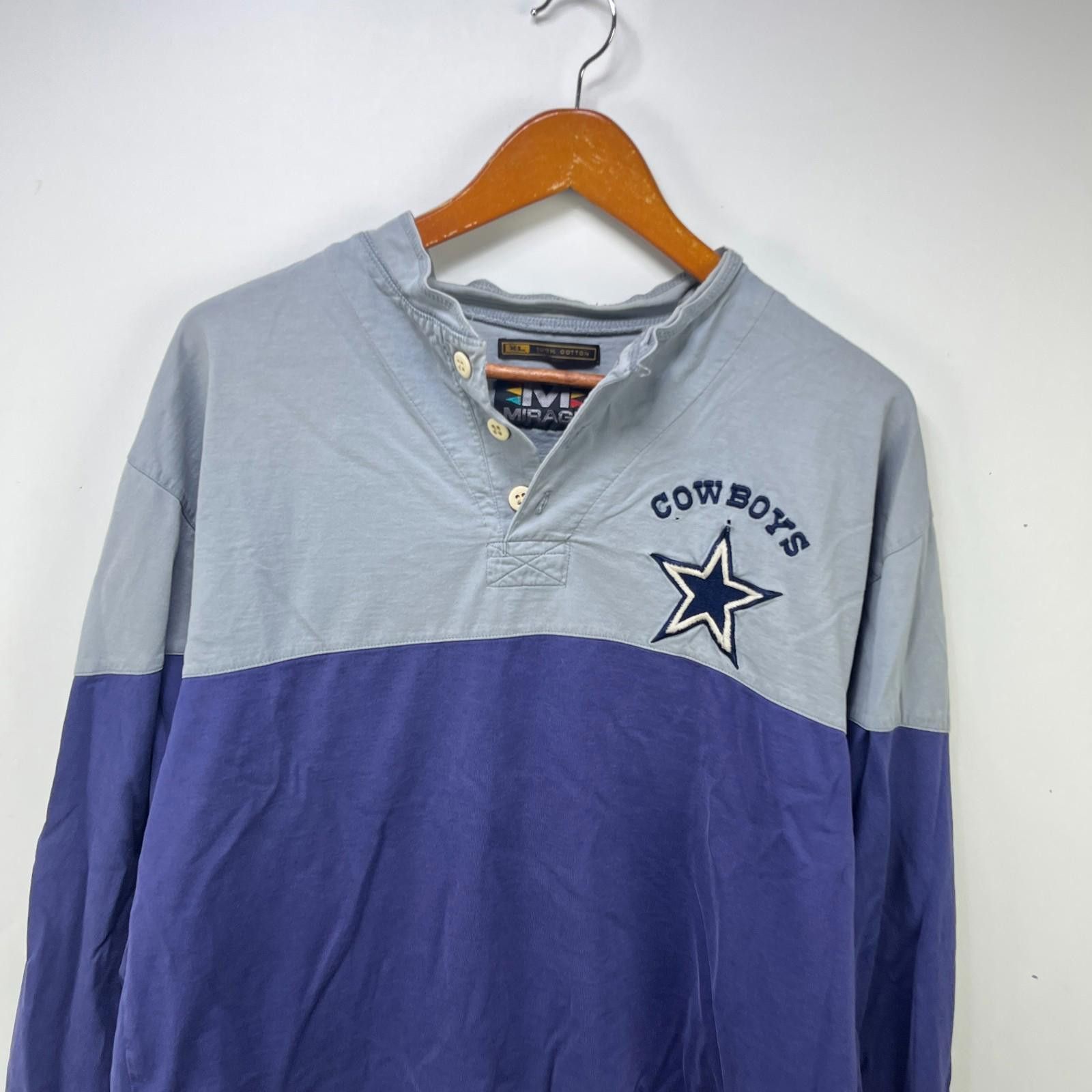 Other Vintage 90s Dallas Cowboys Henley Long Sleeve Shirt XL Size ONE SIZE - 2 Thumbnail