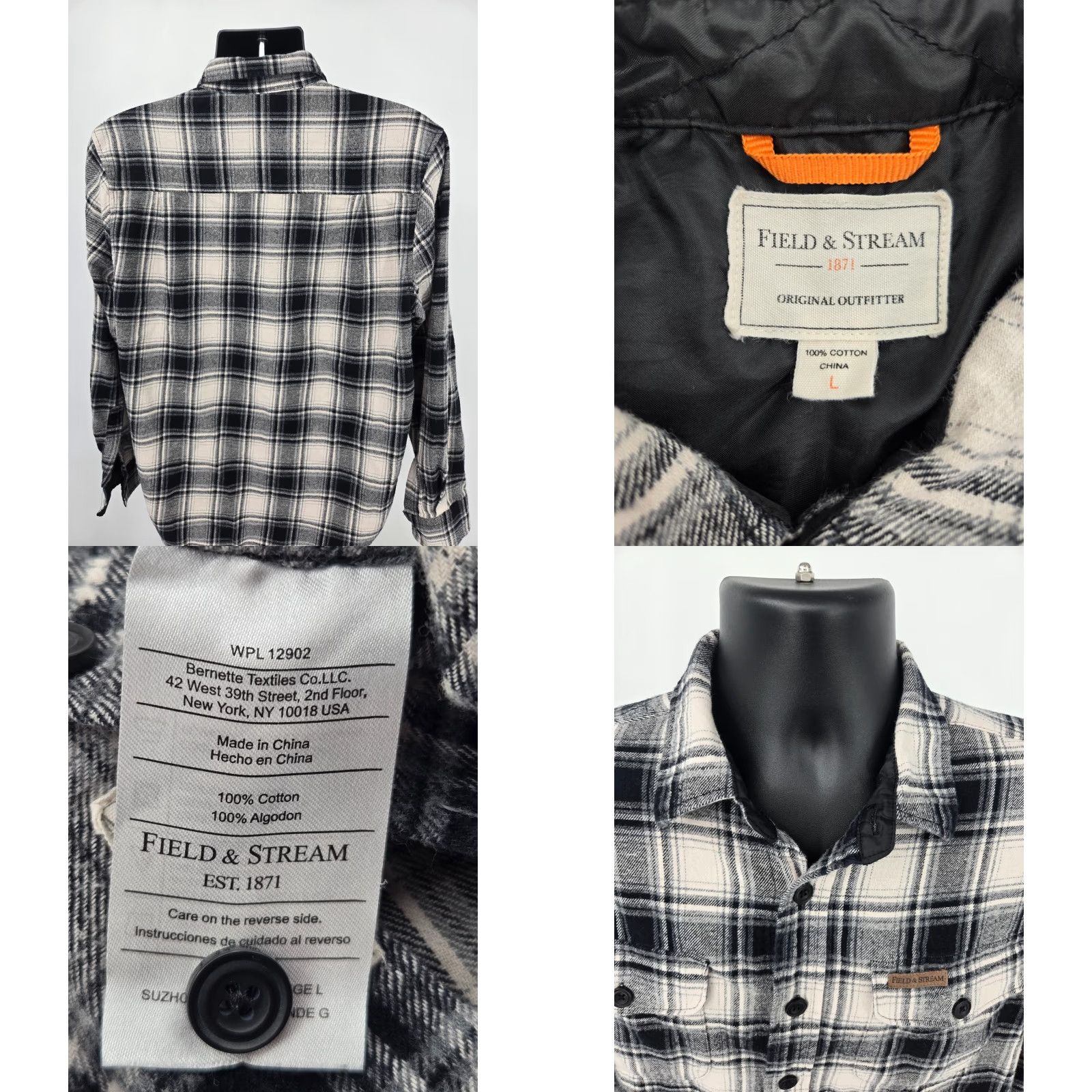 Vintage Field & Stream Flannel Shirt Large Black Plaid Outdoor Fishing Casual Men Shirt L Black Plaid Outdoor Fishing Casual Men Size US L / EU 52-54 / 3 - 8 Thumbnail