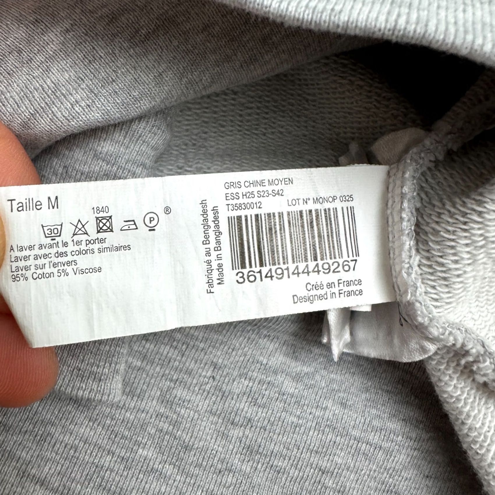 Vintage Monoprix Pullover Sweatshirt Womens M Gray Crew Neck Cotton Blend Casual Shirt Size M / US 6-8 / IT 42-44 - 5 Thumbnail