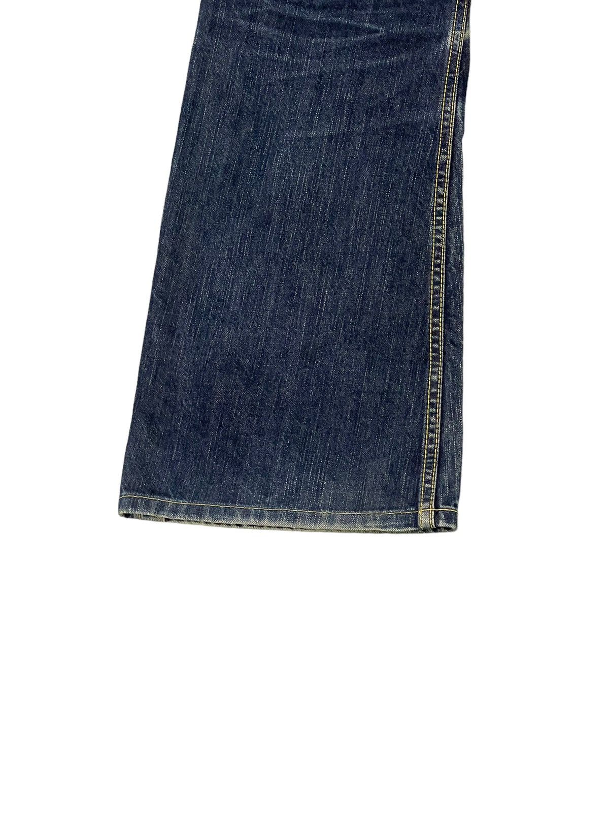 Japanese Brand Flare Jeans Blue Way Japan Faded Distress Low Rise 8🟦3 Size US 35 - 14 Thumbnail