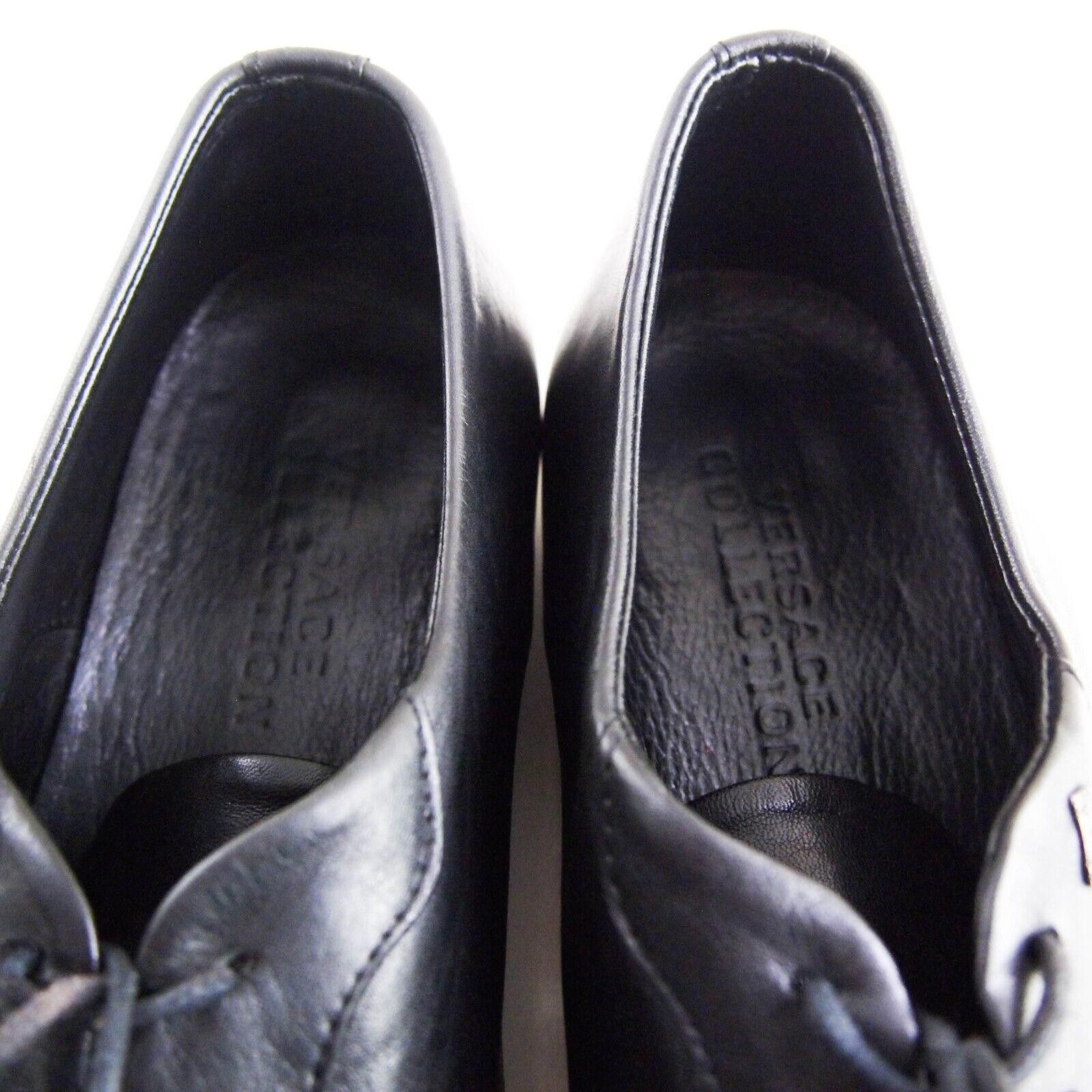 Versace Versace Cap Toe Oxfords Black Leather Mens US 10 EU 43 Size US 10 / EU 43 - 5 Thumbnail