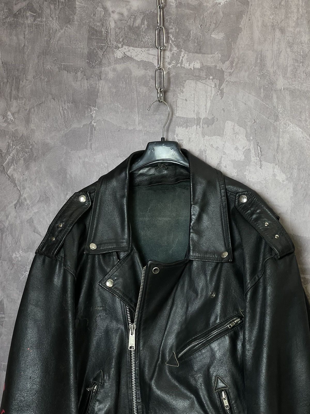 Vintage Vintage Leather Biker Motorcycle Jacket Streetwear 90s Size US L / EU 52-54 / 3 - 3 Thumbnail