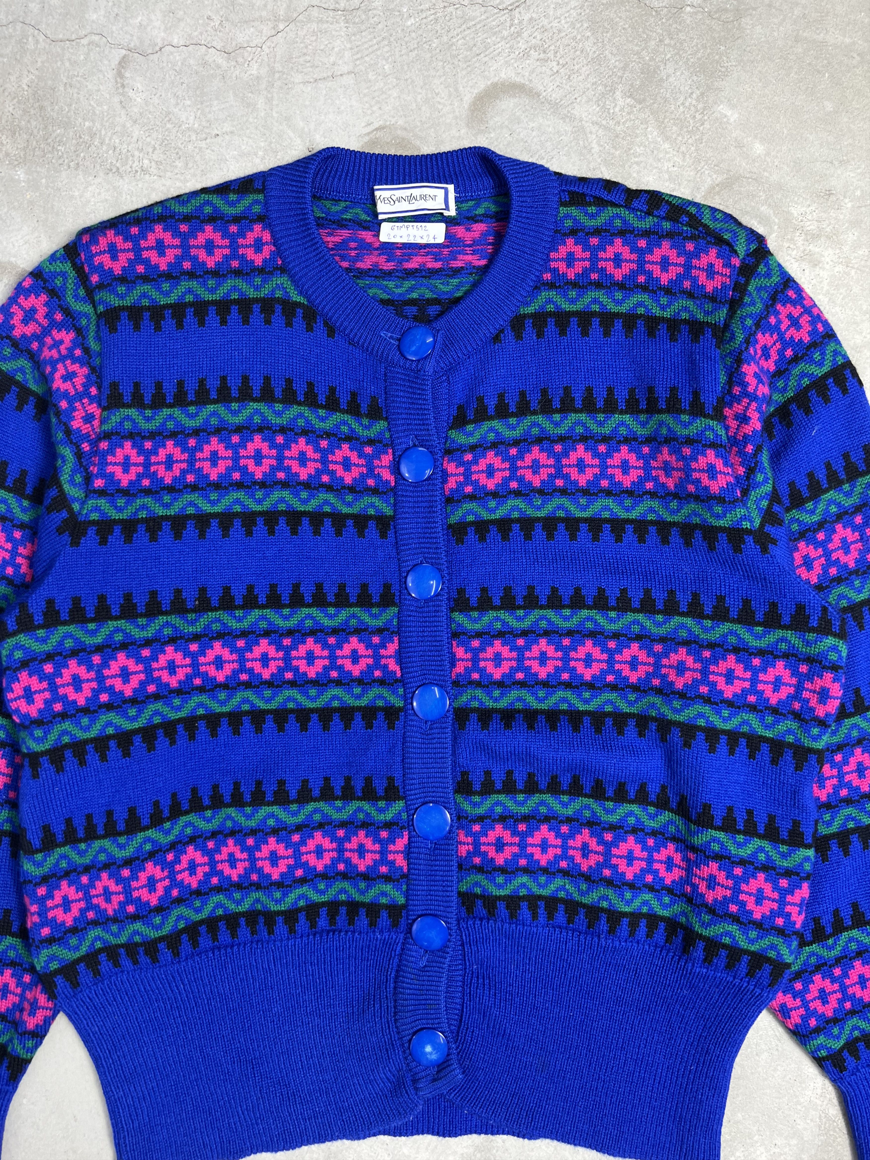 Vintage × Yves Saint Laurent Vintage YVES SAINT LAURENT Knit Cardigan (M) GTMPT512 Size M / US 6-8 / IT 42-44 - 2 Thumbnail