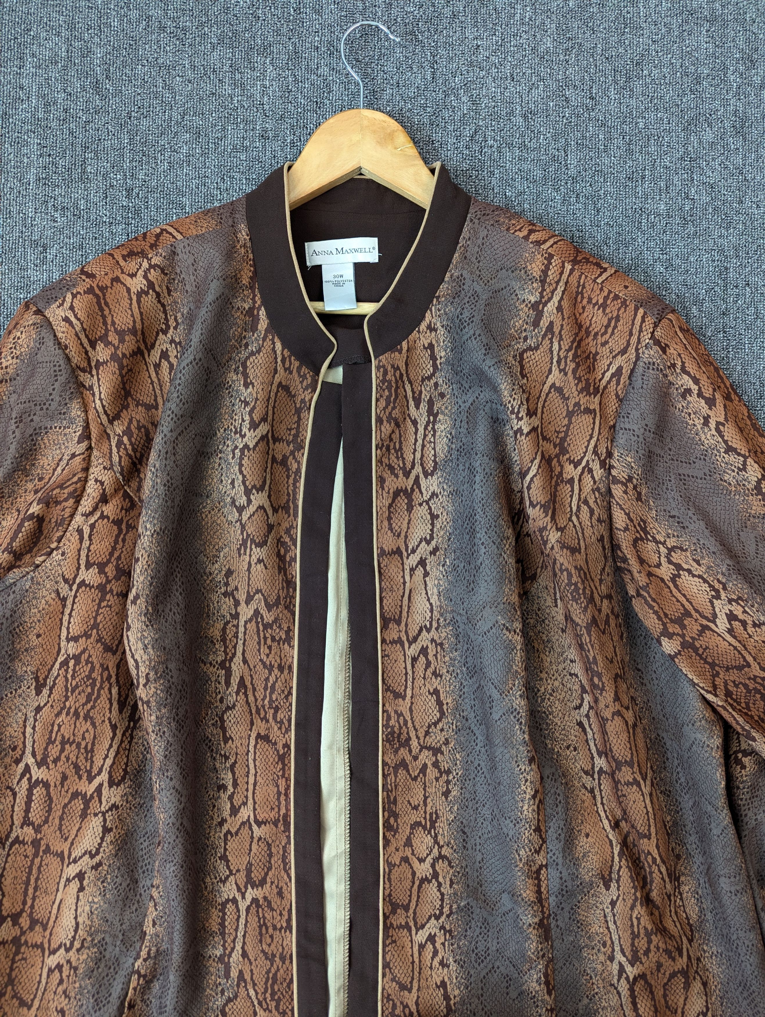 Vintage Vintage Anna Maxwell Snake Printed Kimono Cardigan Jacket Size 4XL / US 24-26 - 4 Thumbnail