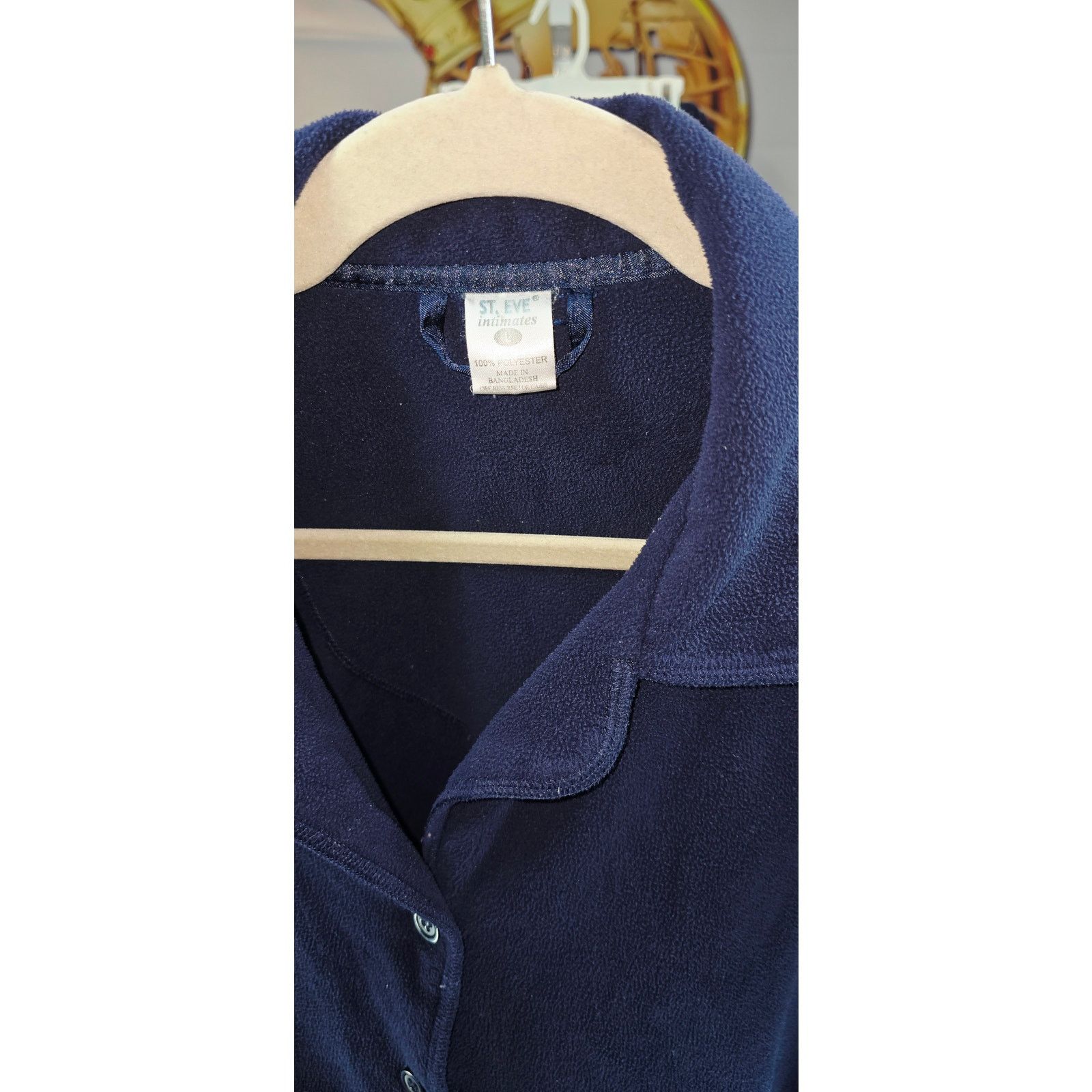 Other St. Eve Intimates Navy Blue Fleece Pajama Set - Size Large Size L / US 10 / IT 46 - 3 Thumbnail