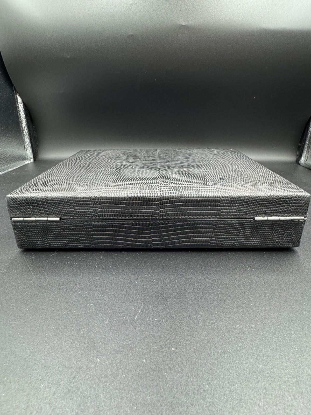 Other Atoll Cigar Case Box Humidor Alligator Black Leather Needs R Size ONE SIZE - 5 Thumbnail