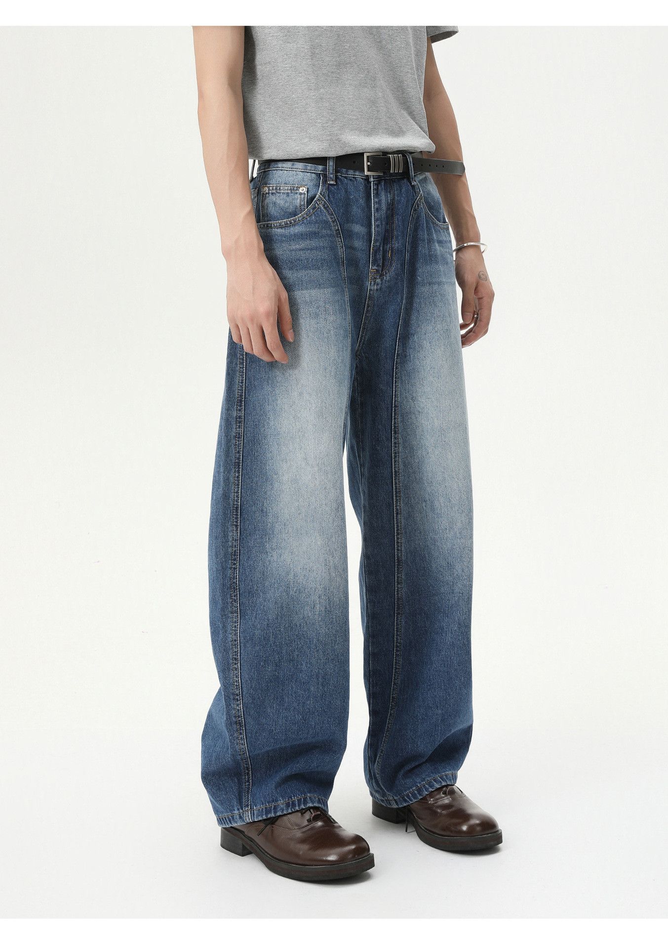 Japanese Brand Japanese vibe distressed casual loose washed curved jeans Size US 32 / EU 48 - 4 Thumbnail