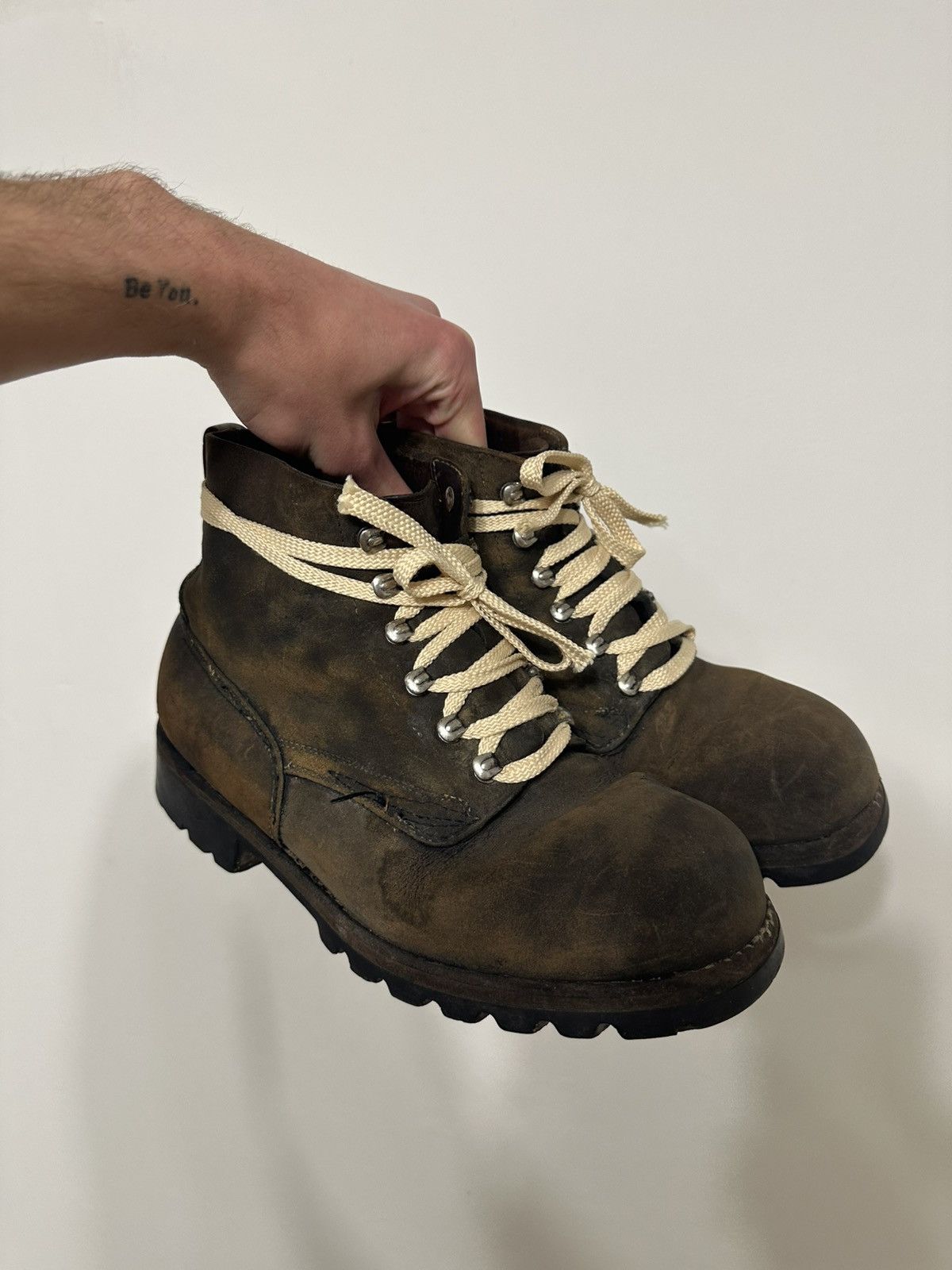 Brown Leather Boots Vintage Style Combat Boots Vintage Military