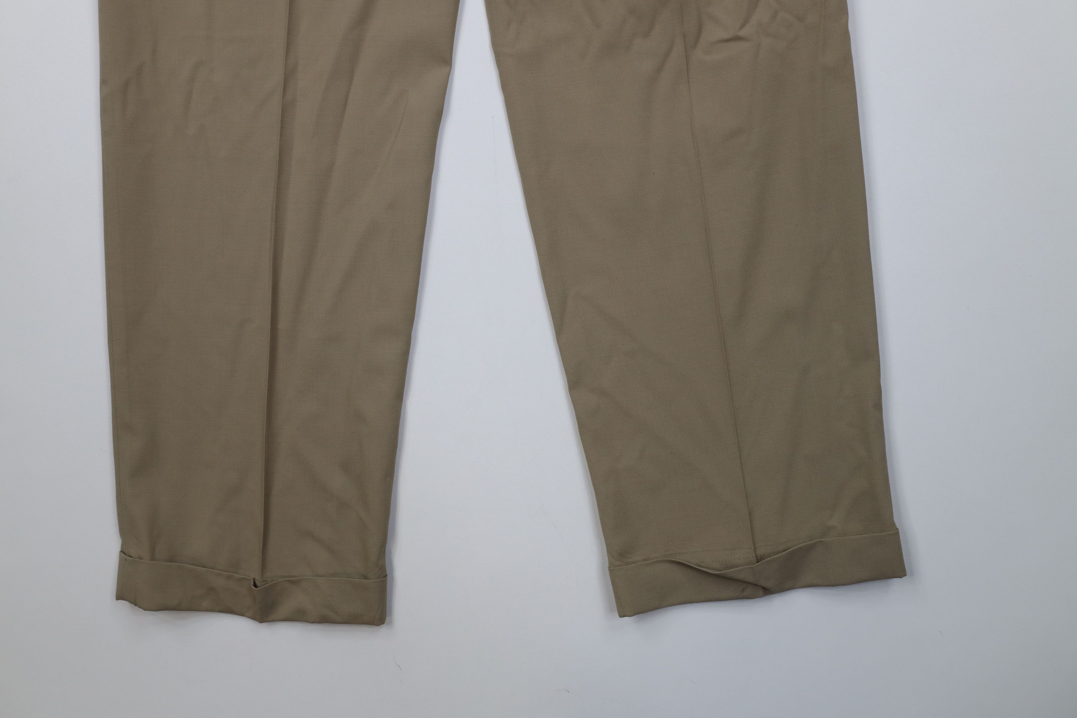 Brooks Brothers Vintage 90s Y2K Brooks Brothers Wool Wide Leg Chino Pants Size US 36 / EU 52 - 13 Thumbnail