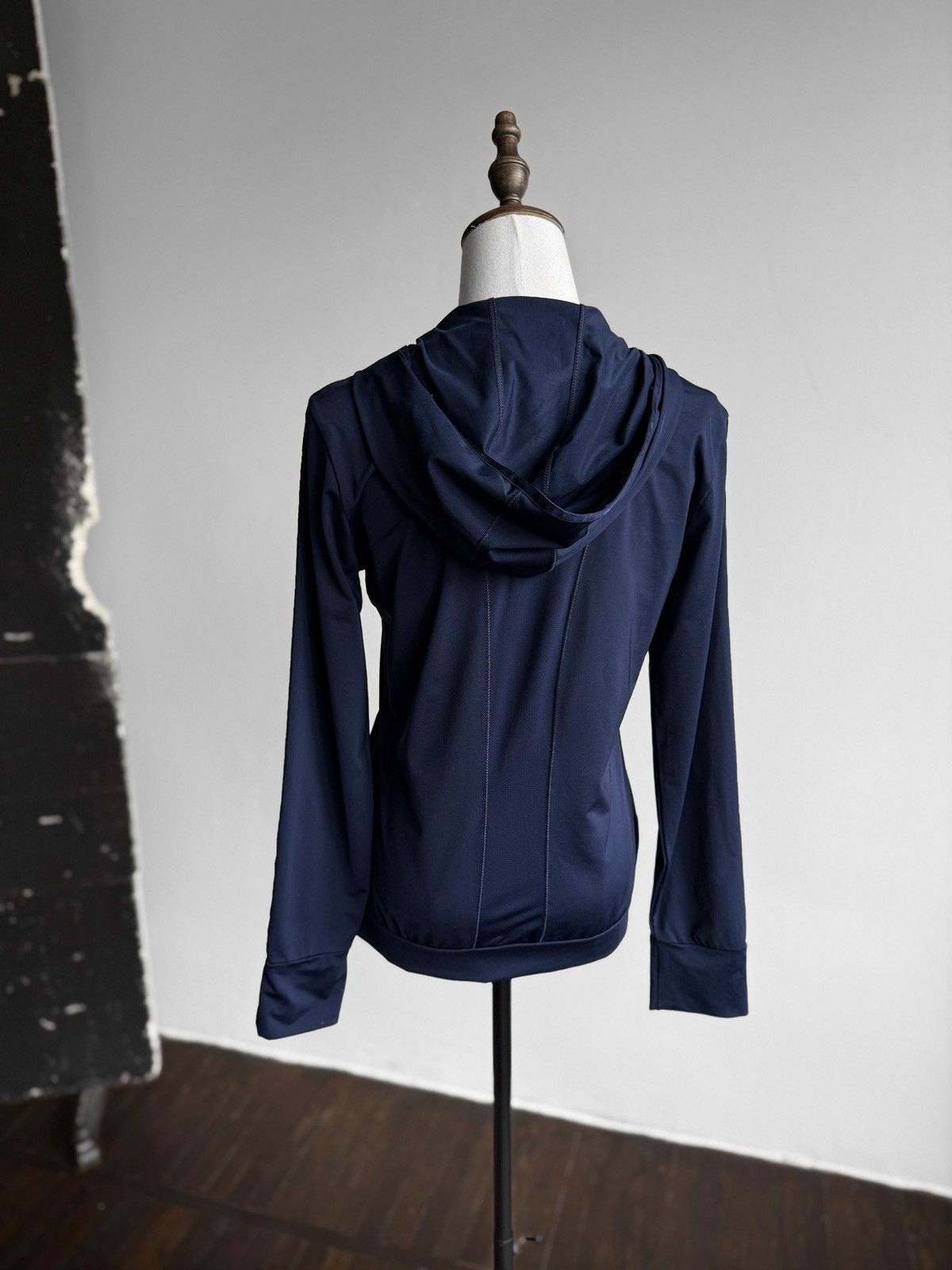 Adidas Adidas Navy Blue ClimaCool Full Zip 3 Stripe Hooded Jacket Size S / US 4 / IT 40 - 4 Thumbnail
