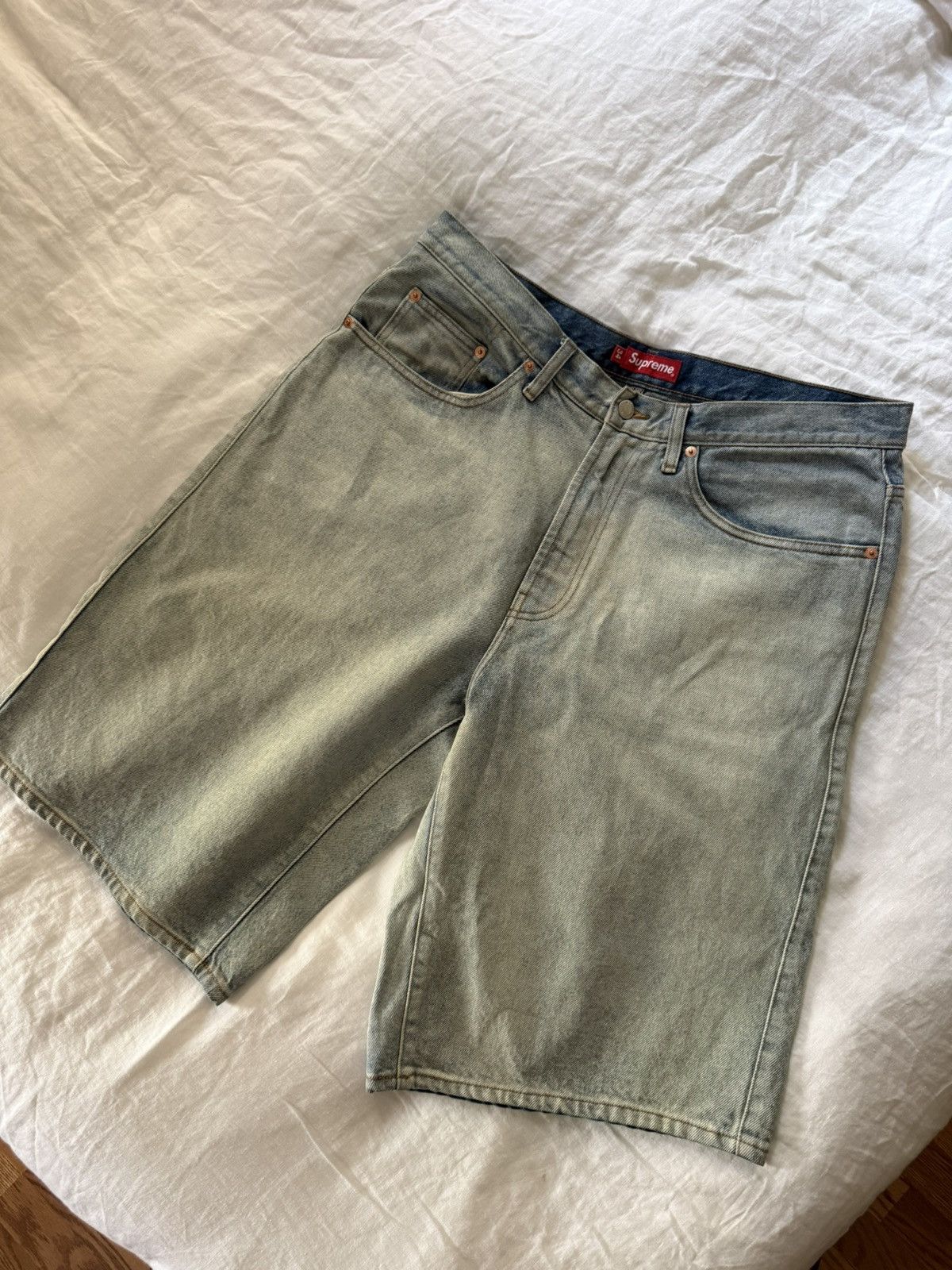 Supreme Supreme Baggy Denim Short Bleached jorts 34 | Grailed