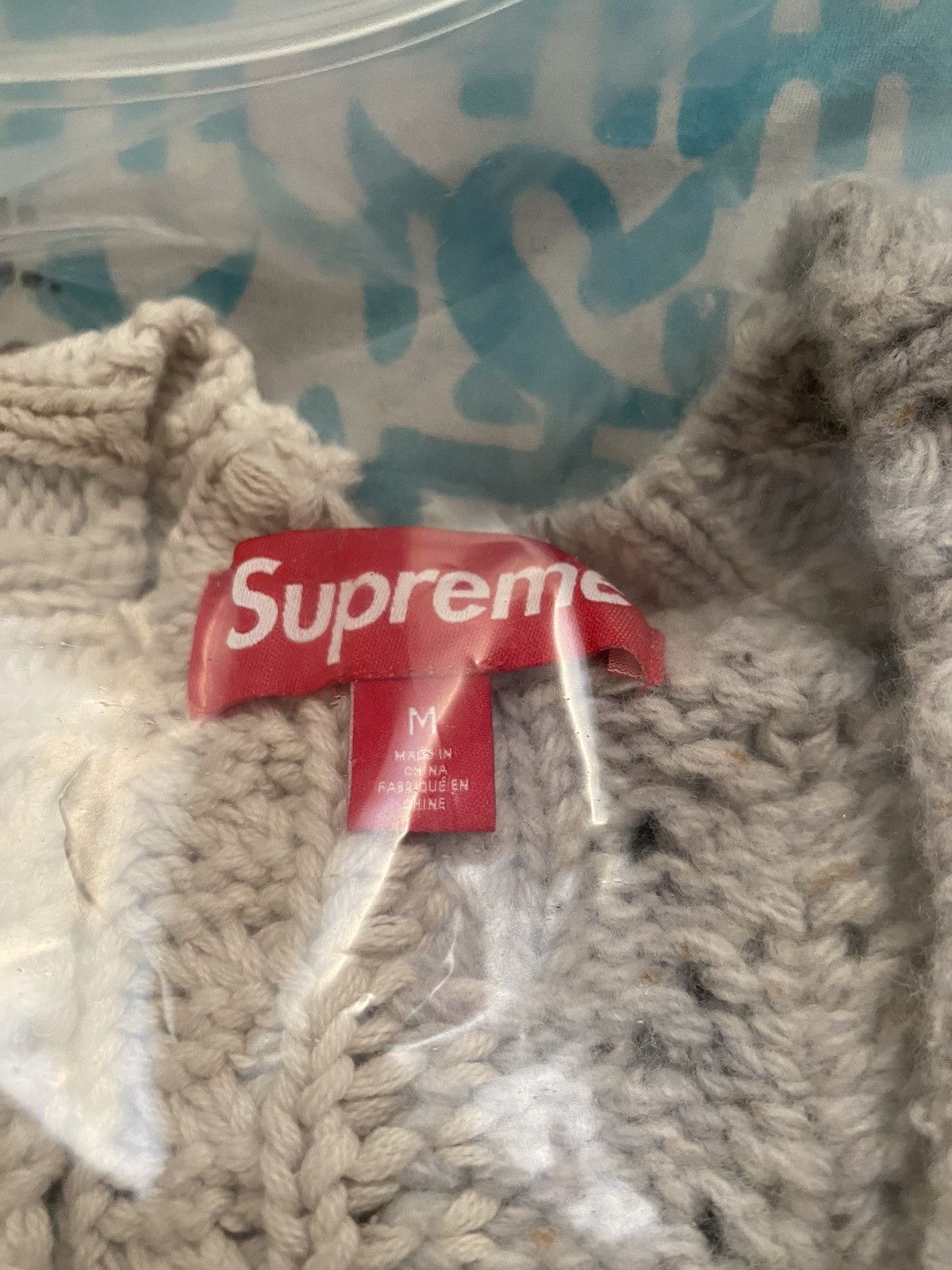 Supreme Supreme Patchwork Cable Knit Cardigan Ivory Medium Size US M / EU 48-50 / 2 - 6 Thumbnail