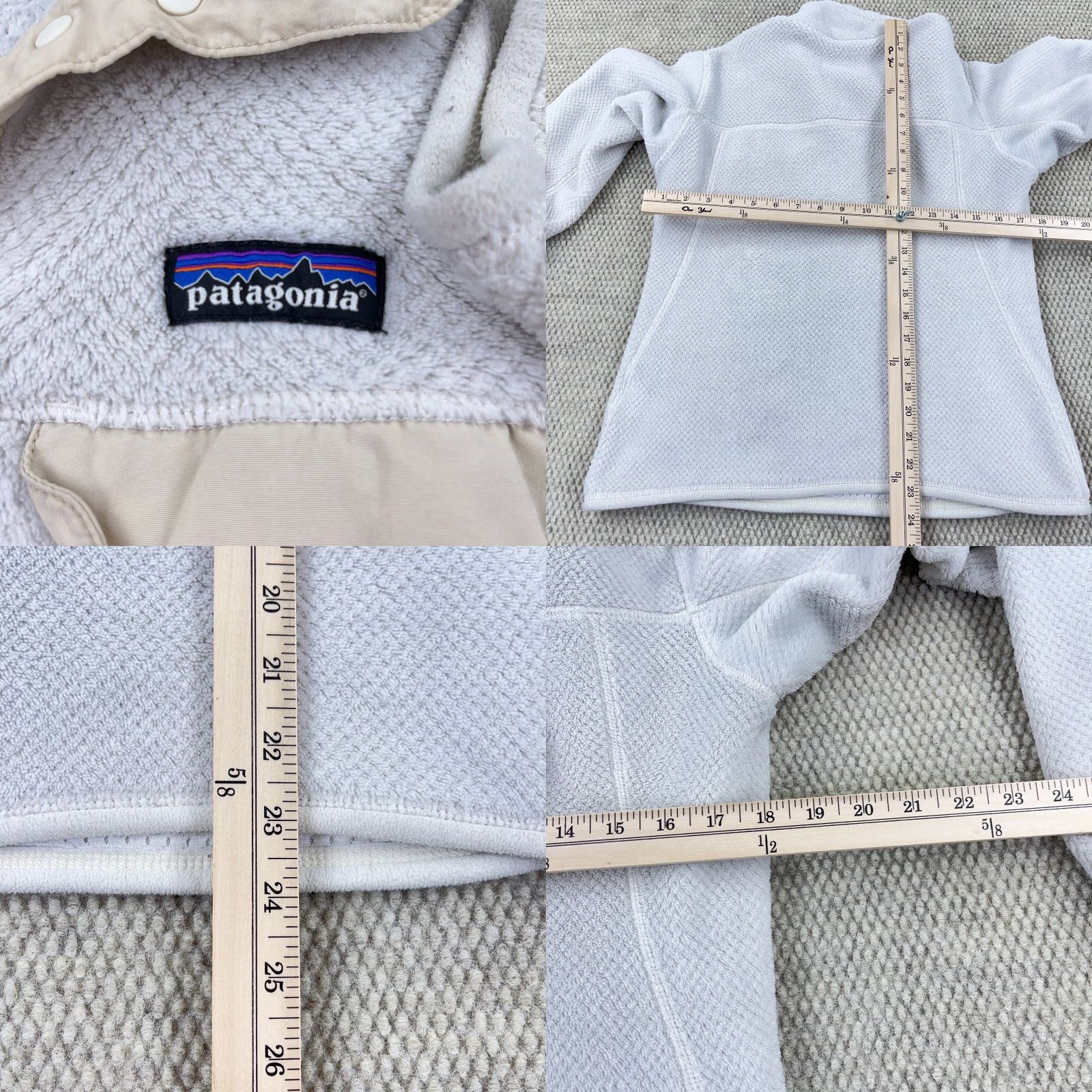Patagonia Patagonia Sweater Women M White Pullover Fleece Pocket Snap Mock Neck Raglan Sleeve Pullover - Mens Womens Girls Boys Size M / US 6-8 / IT 42-44 - 8 Thumbnail