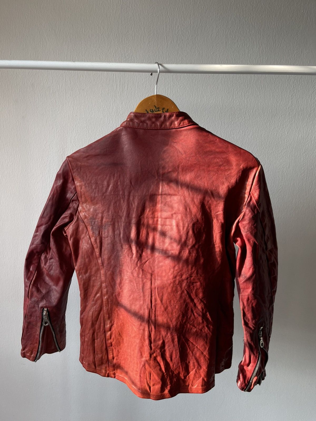 Isamu Katayama Backlash Isamu Katayama Backlash Red Leather Biker Jacket Size US XS / EU 42 / 0 - 7 Thumbnail
