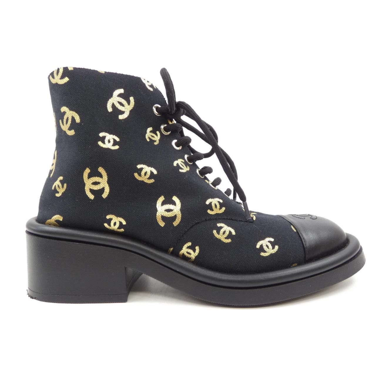 Chanel Chanel Chanel G39093Y56084 Print Fabric Lambskin Shearling Boots Leather Shoes G39093Y56084 DUTY FREE for USA Size ONE SIZE - 1 Thumbnail