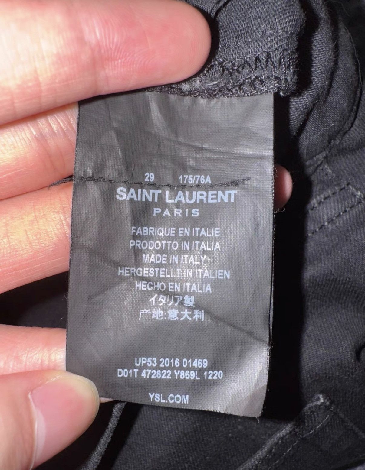 Saint Laurent Paris Saint Laurent 16FW Runway Distressed Frayed Hem Denim Jeans Size US 29 - 7 Thumbnail