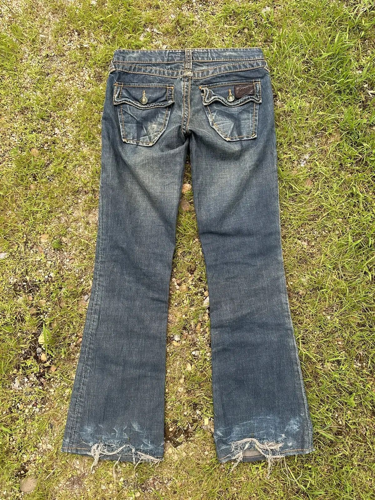 Cherokee CHEKORE JAPANESE BRAND DENIM RIPPED FLARED JEANS PANTS Size US 29 - 10 Thumbnail