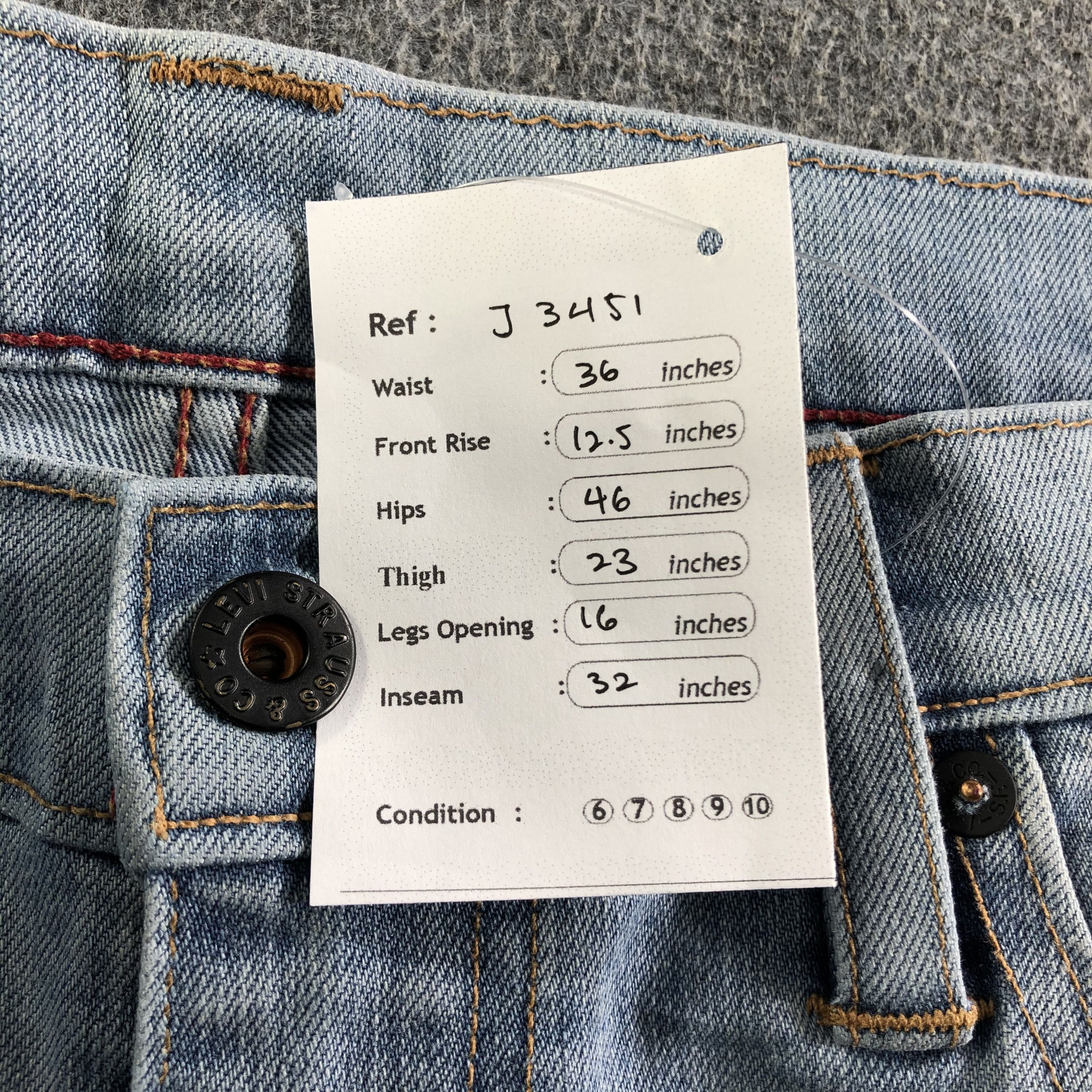 Levi's Vintage Light Wash Levis 513 Jeans-J3451 Size US 36 / EU 52 - 11 Thumbnail