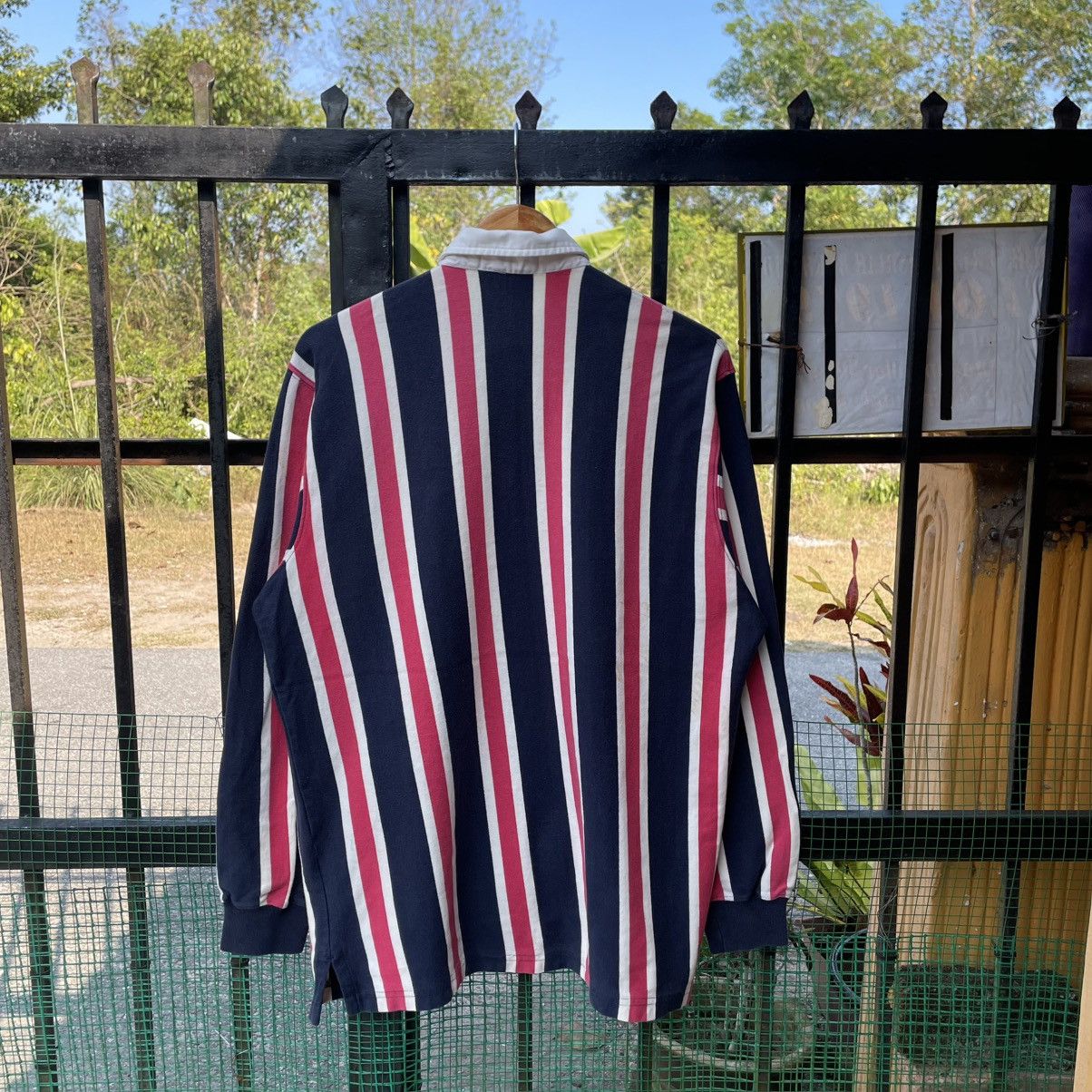 Polo Ralph Lauren 🔥Vintage Polo Ralph Lauren Small Pony Striped Rugby Shirts Size US L / EU 52-54 / 3 - 2 Thumbnail