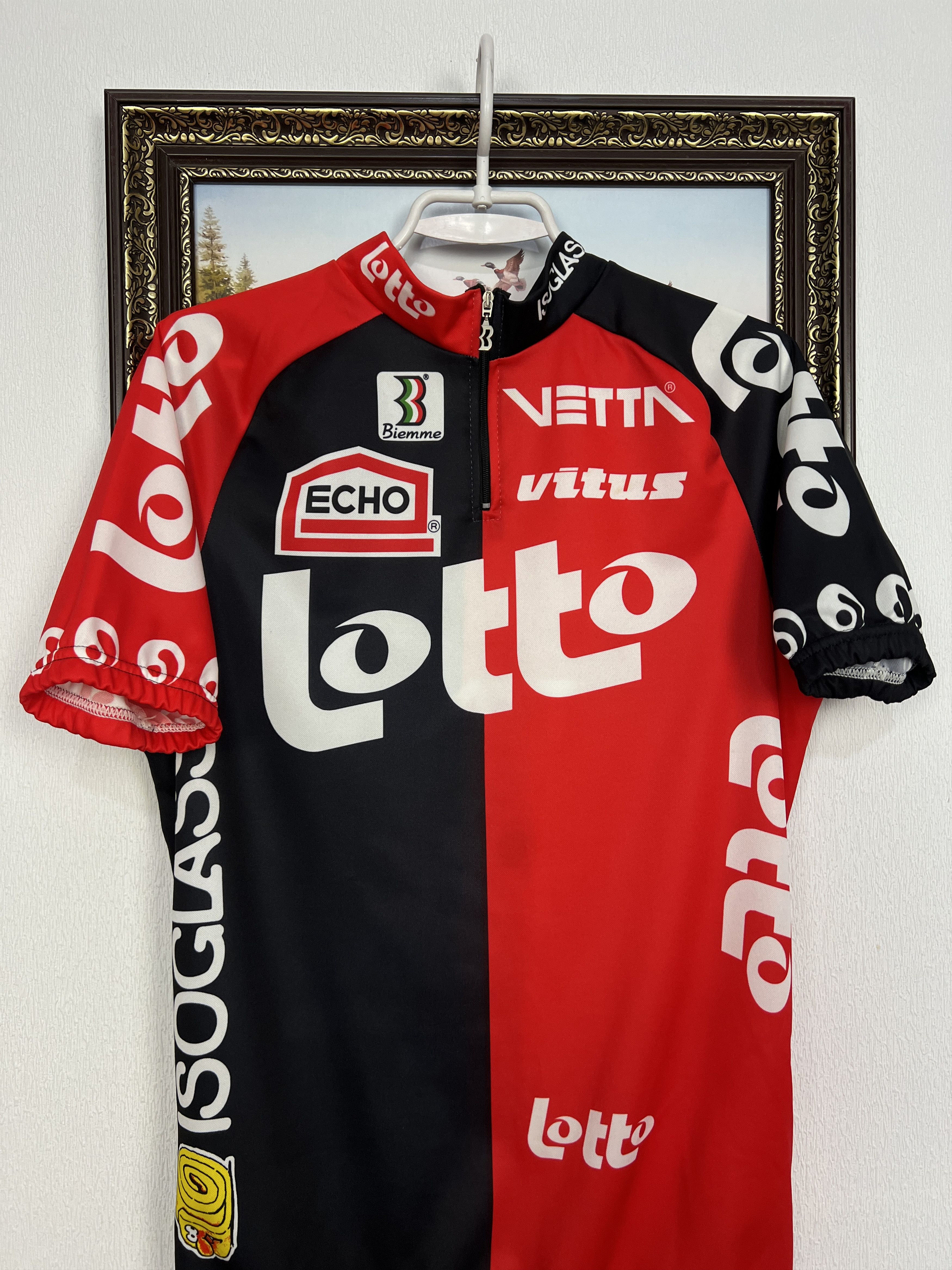 Vintage Isoglass Biemme Echo Team Jersey Cycling Shirt Lotto Trikot Size US XL / EU 56 / 4 - 2 Thumbnail