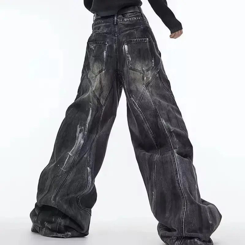 Japanese Brand Streetwear Design Washed Loose Wide Leg Pants Jeans Size US 32 / EU 48 - 4 Thumbnail