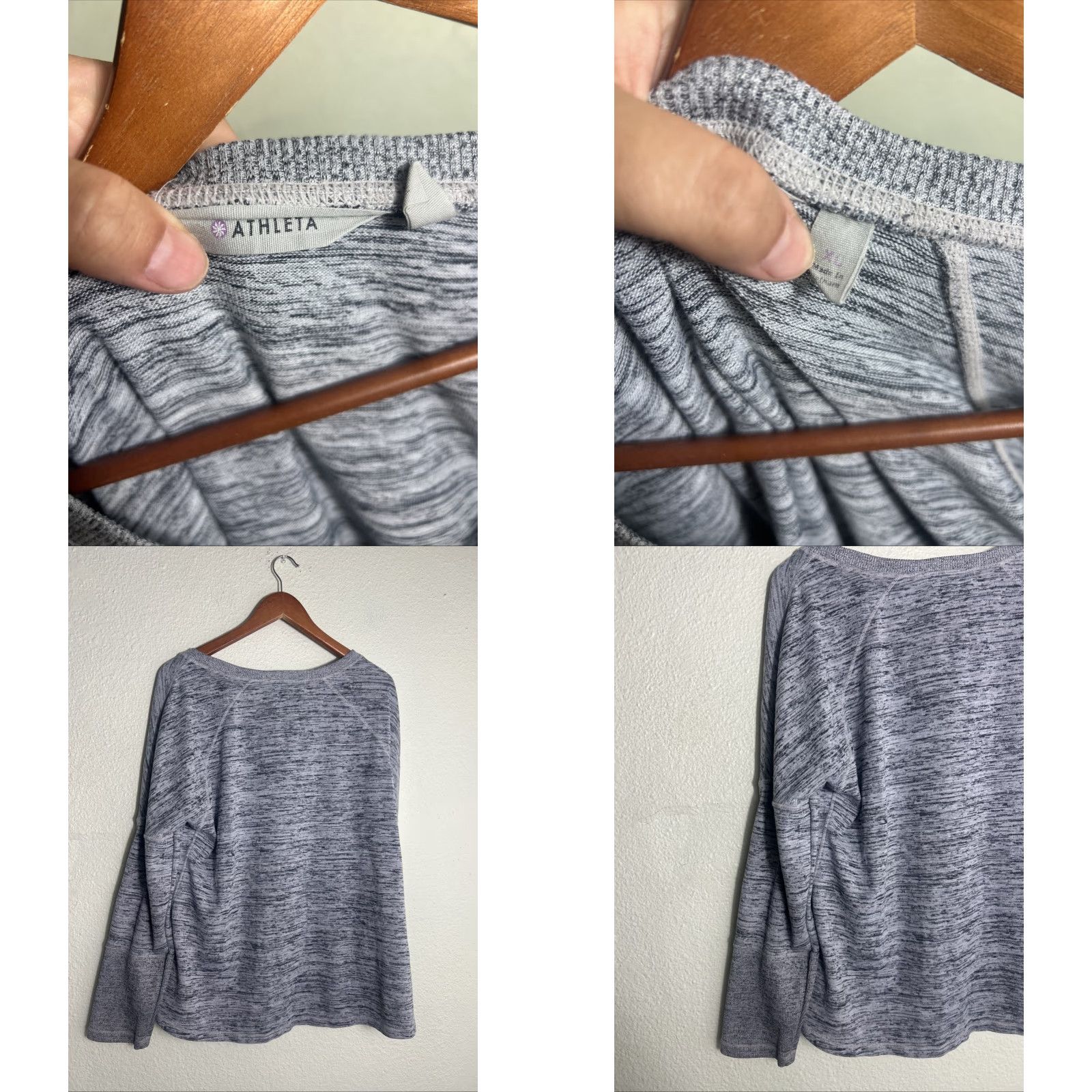 Athleta Athleta Womens XL Long Sleeve Pullover Sweatshirt Side Zip Cotton Gray Size XL / US 12-14 / IT 48-50 - 8 Thumbnail