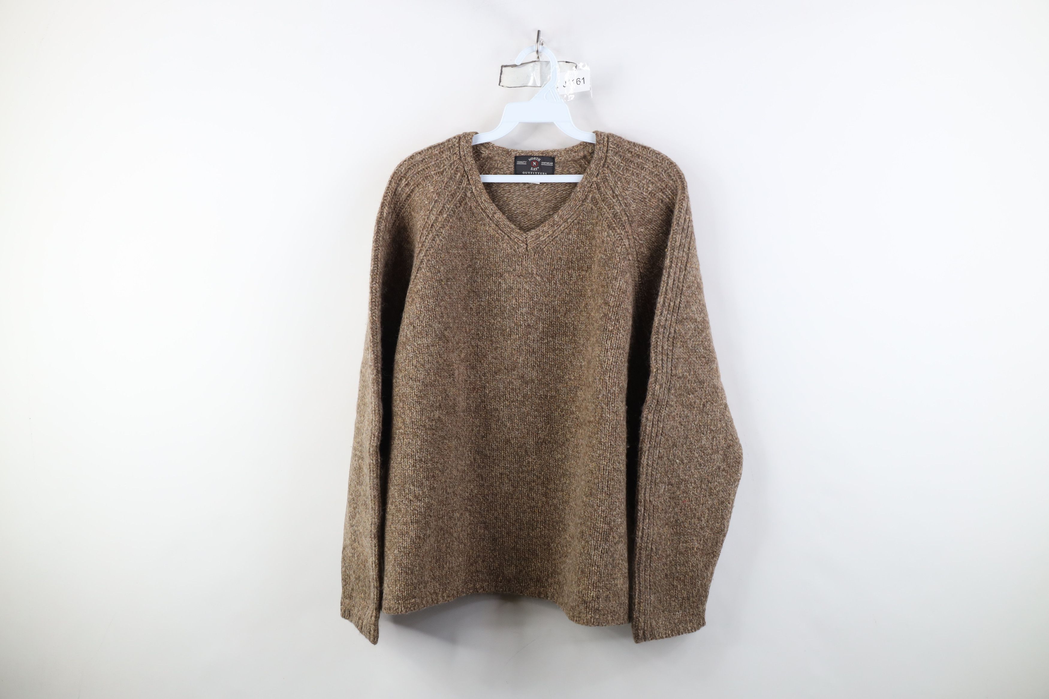 Vintage Vintage 90s Streetwear Knit V-Neck Sweater Heather Brown Size XL / US 12-14 / IT 48-50 - 1 Thumbnail