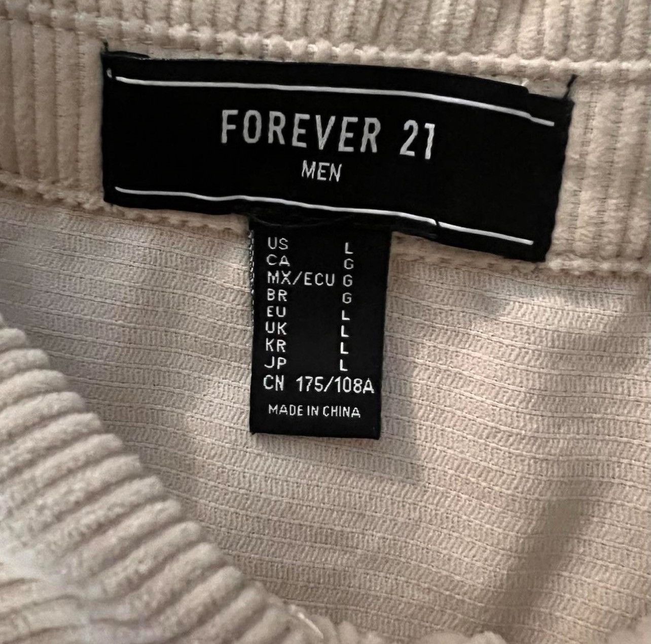 Forever 21 Off white / tan long sleeve button-up jacket shirt Size US L / EU 52-54 / 3 - 6 Thumbnail