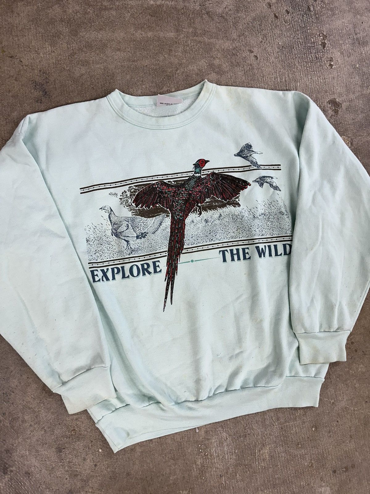 Vintage Vintage 90s Explore The Wild Pheasant Bird Sweatshirt READ Size US M / EU 48-50 / 2 - 3 Thumbnail