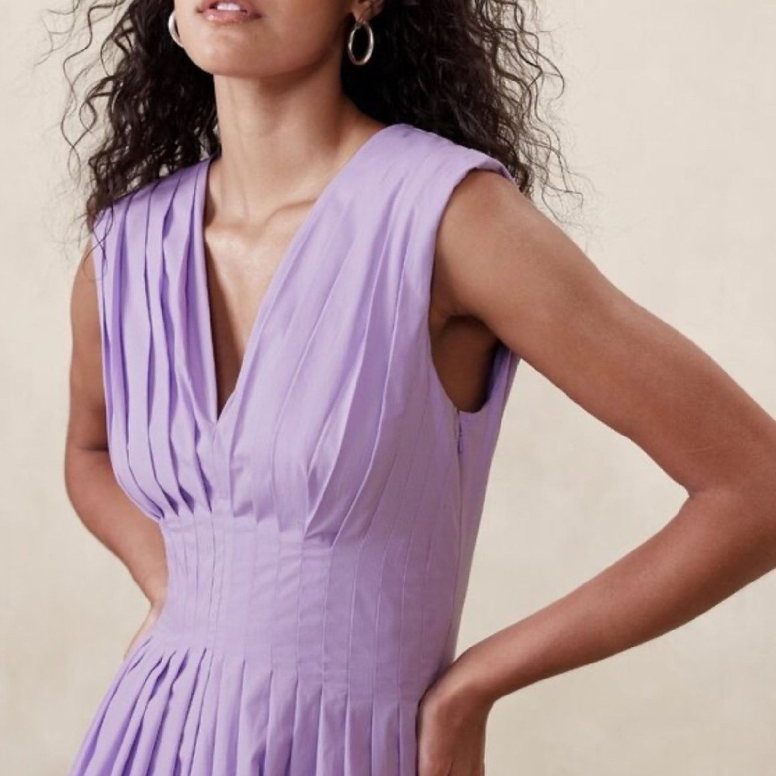 Banana Republic Banana Republic CiCi Pleated Poplin Mini Cocktail Dress 12 Size XL / US 12-14 / IT 48-50 - 2 Thumbnail