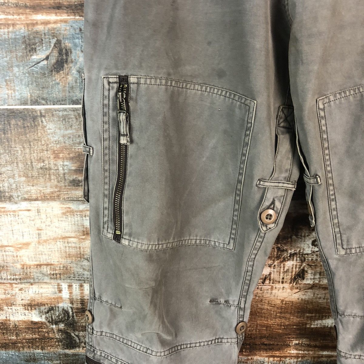 Japanese Brand DL Rescue World Gray Cargo Multipocket Pants #C666 Size US 27 - 9 Thumbnail