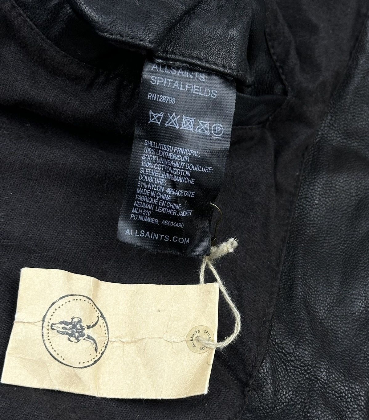 Allsaints Allsaints Neuman Men's Dark Brown Leather Jacket - Size L Size US L / EU 52-54 / 3 - 12 Thumbnail