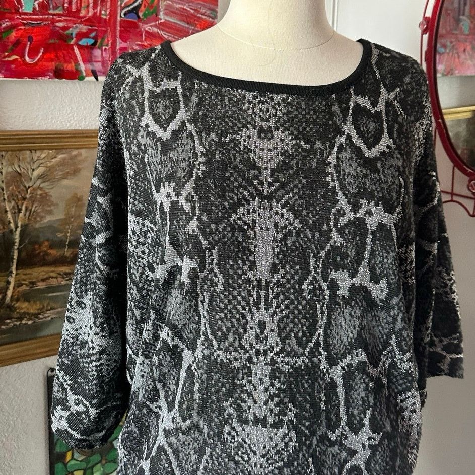 Other carolyn taylor black and grey snakeskin print sweater top Size M / US 6-8 / IT 42-44 - 2 Thumbnail