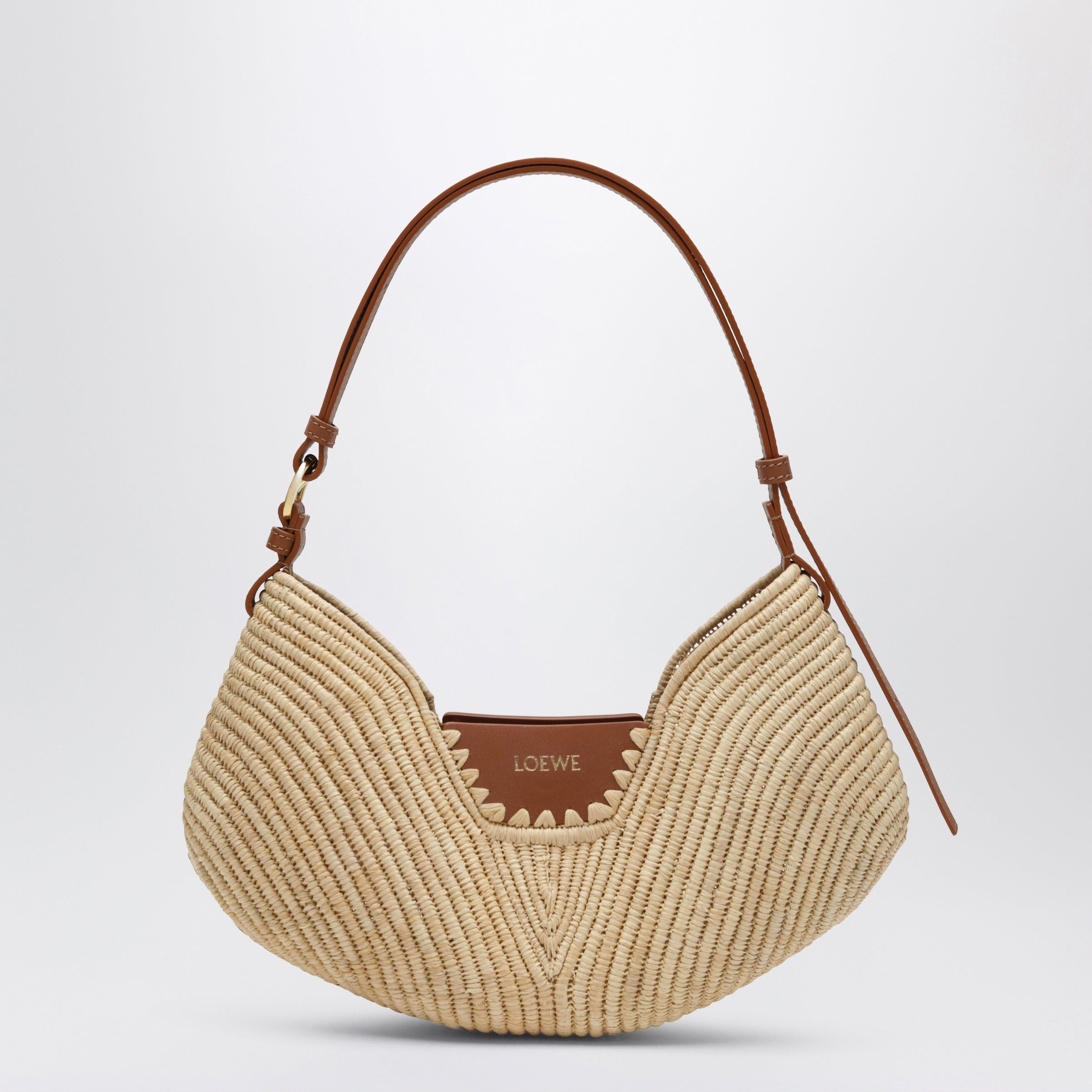 Loewe Loewe Medium Swing Bag In Natural Raffia And Calf Leather Size ONE SIZE - 1 Thumbnail