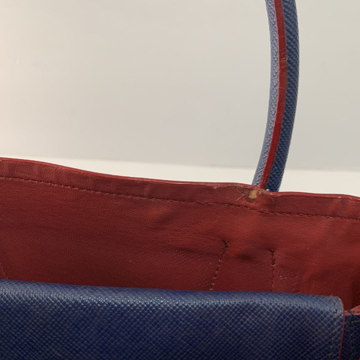 Prada Prada Leather Blue Shoulder Bag Size ONE SIZE - 7 Thumbnail