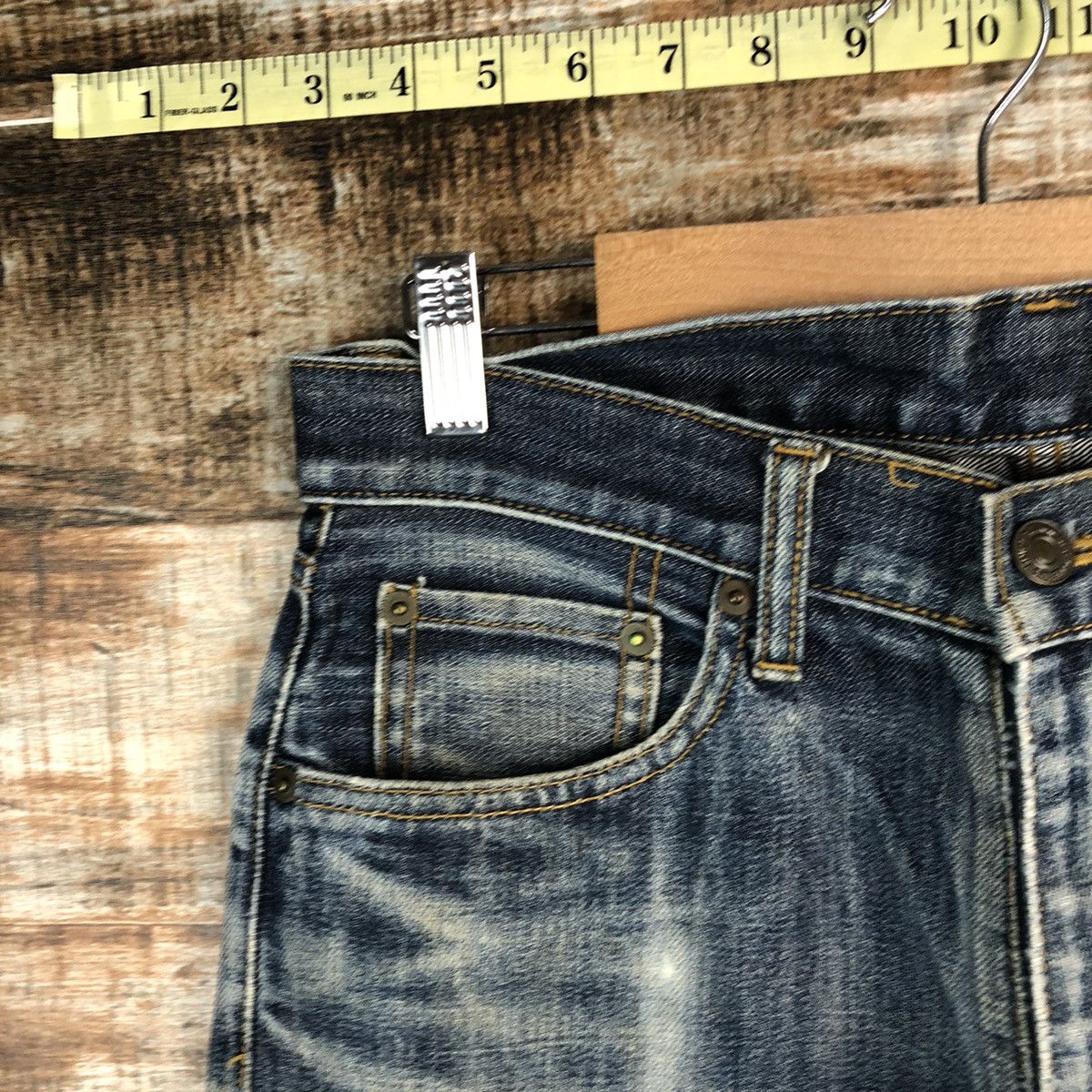 Japanese Brand Uniqlo Blue faded Distressed Denim Pants #A1396 Size US 30 / EU 46 - 7 Thumbnail