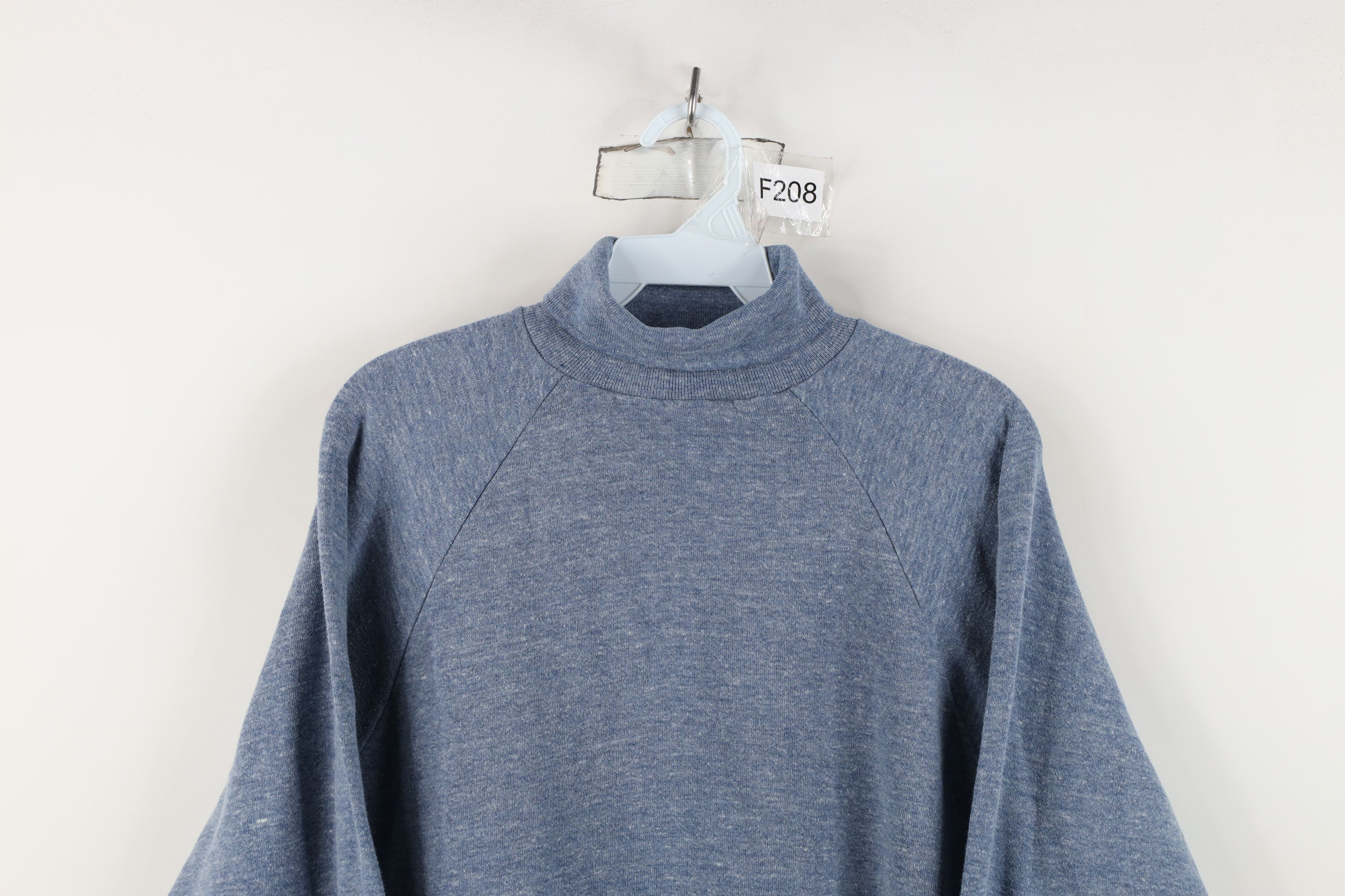 Vintage Vintage 60s 70s Streetwear Turtleneck Sweatshirt Blue USA Size XL / US 12-14 / IT 48-50 - 2 Thumbnail